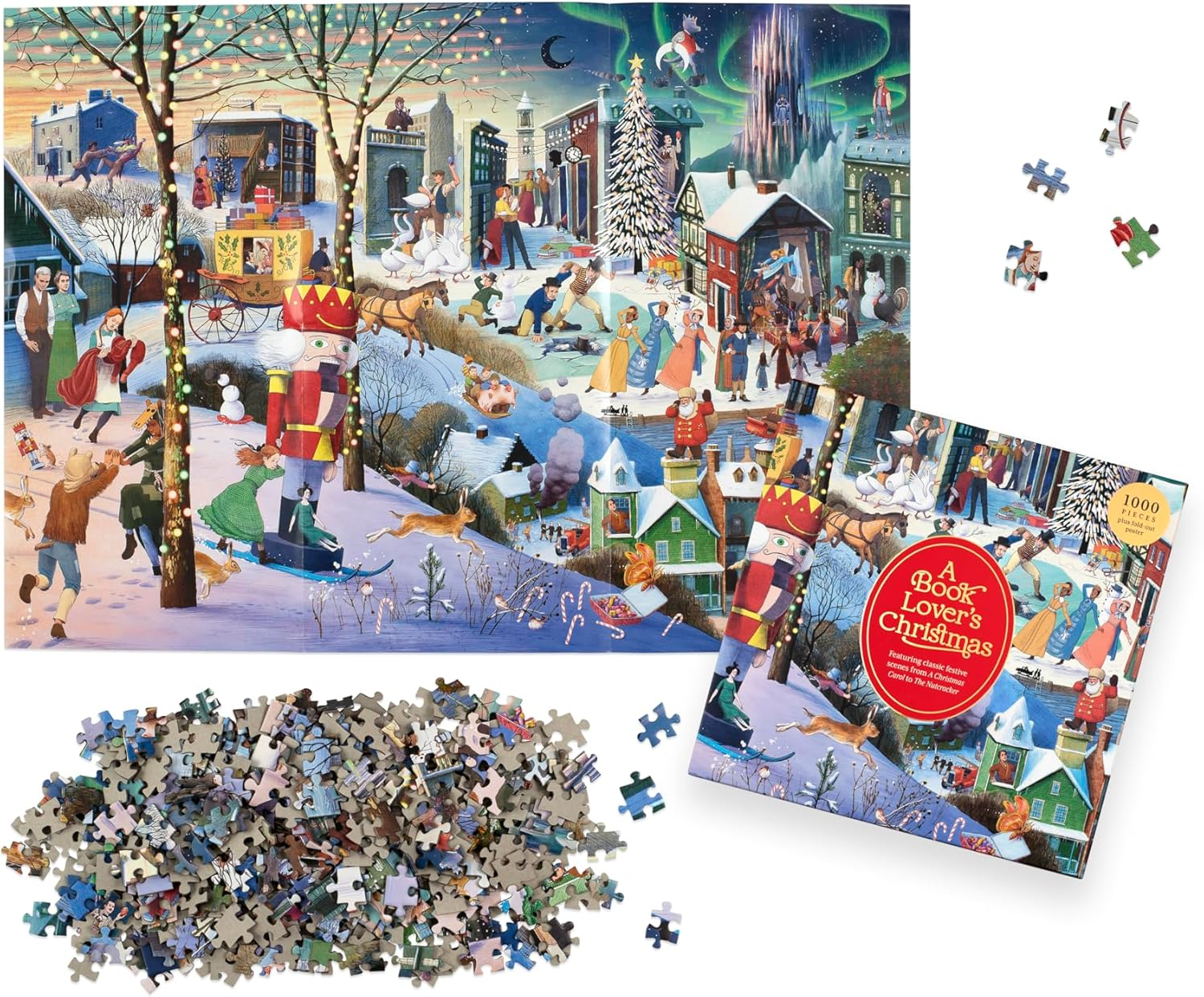 A Book Lover'S Christmas 1000 Piece Puzzle: a 1000-Piece Jigsaw Puzzle image number 2