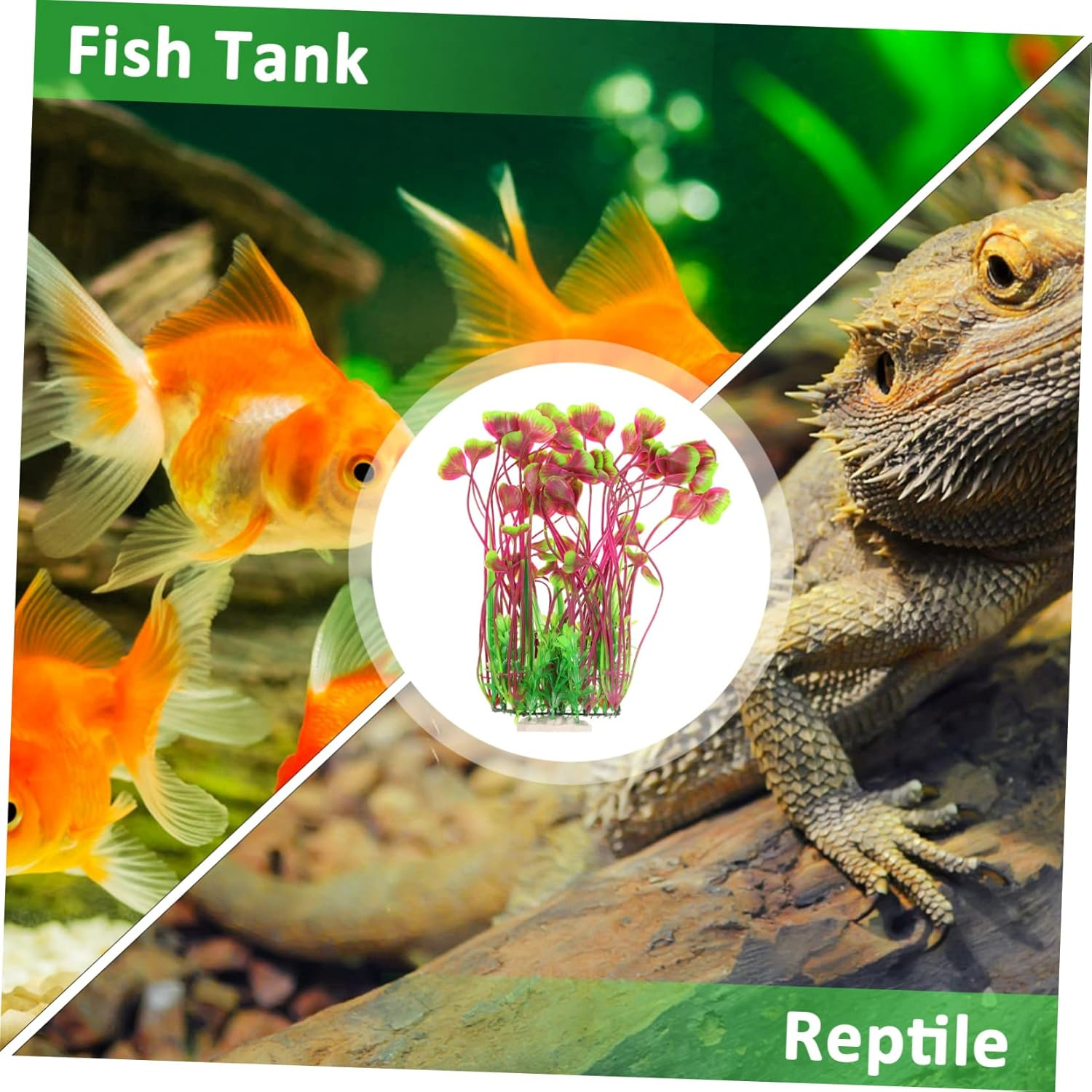 HAPINARY 2Pcs Fake Grass Decor Fish Tank Landscape Prop Aquarium Plants Plastic Safe for Pets Fish Tank Decors image number 2