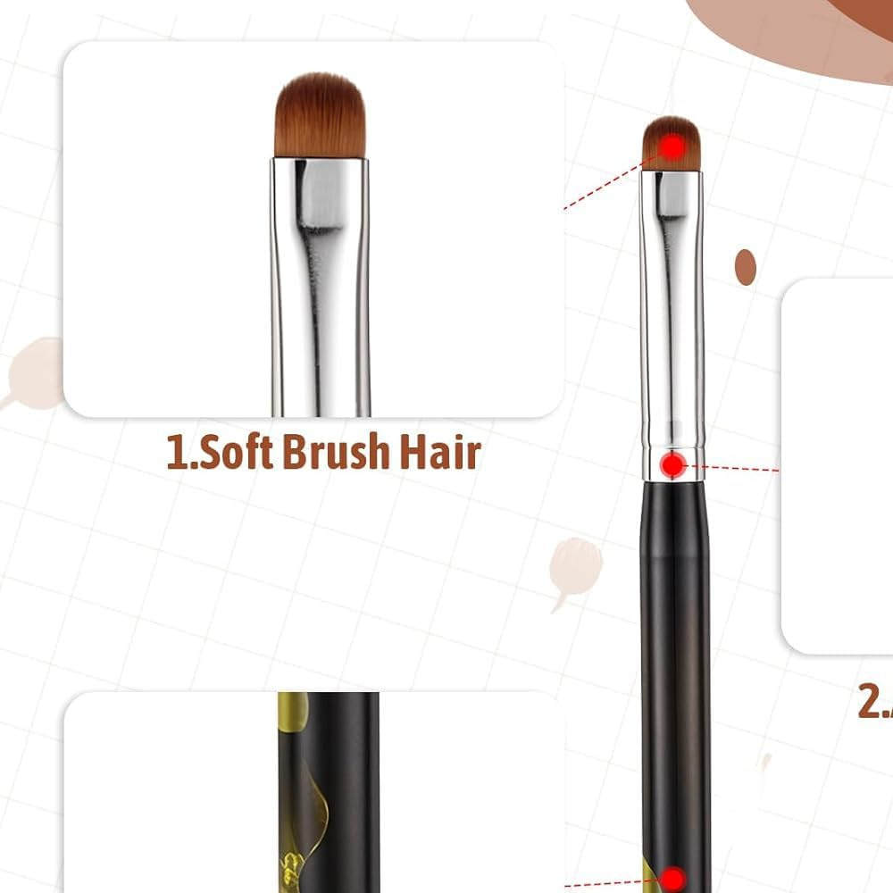 4 Pcs Professional Nail Art Brush Set 2 Way Dual Head Acrylic Nail Brush for French Tip, Line Drawing and Nail Art Design,Precision Manicure Tools for Salon Gel Polish, False Nails Extension image number 4