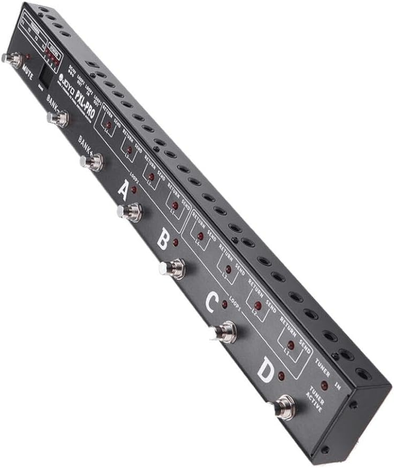 Joyo PXL-PRO Guitar Foot Effect Pedal Controller, Dual 4-Channel 8 Loop FX Switcher with Amp Switching, Mute Switch, and Buffered Bypass, Black image number 4