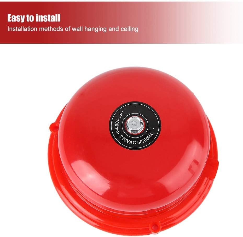 4 Inch Fire Alarm Bell, 100 Db Metal Fire Control Internal Impact Type Electric Safety Bell 12 V/24 V/220 V (220 V)
