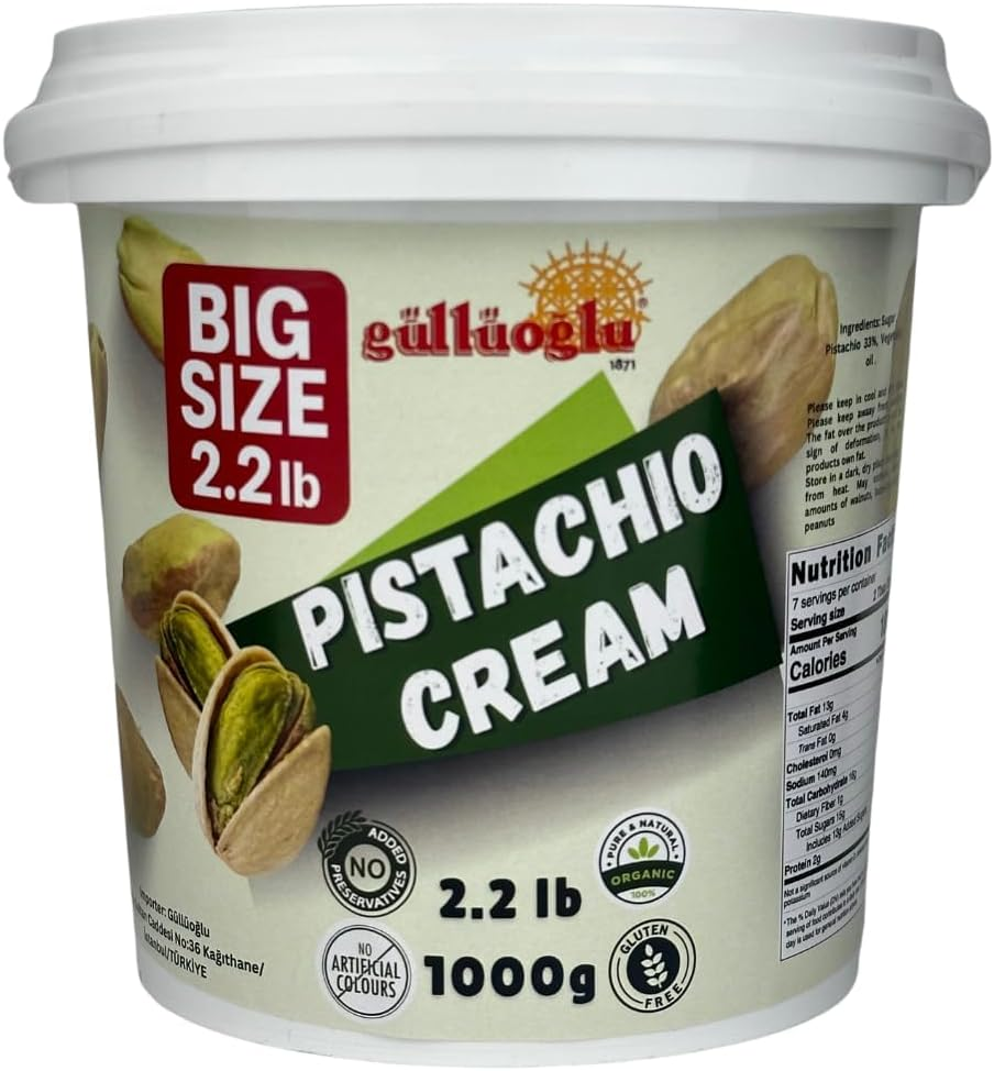 Gulluoglu Pistachio Cream BULK 1 KG, Pistachio Butter, Best for Dubai Chocolate, Turkish Premium Pistachios Cream Perfect Taste for Dubai Chocolate image number 6
