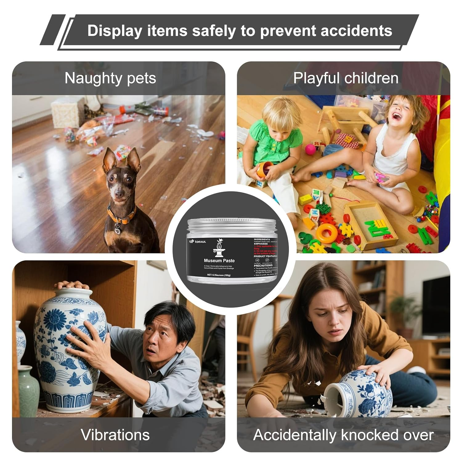 1DFAUL 6.35 Oz Exhibits Gel for Museum, Removable Clear Museum Paste Putty Wax, Reusable & No Residue, Fixed Collection Artifacts and Decorations to Prevent Vibration, Falling image number 5