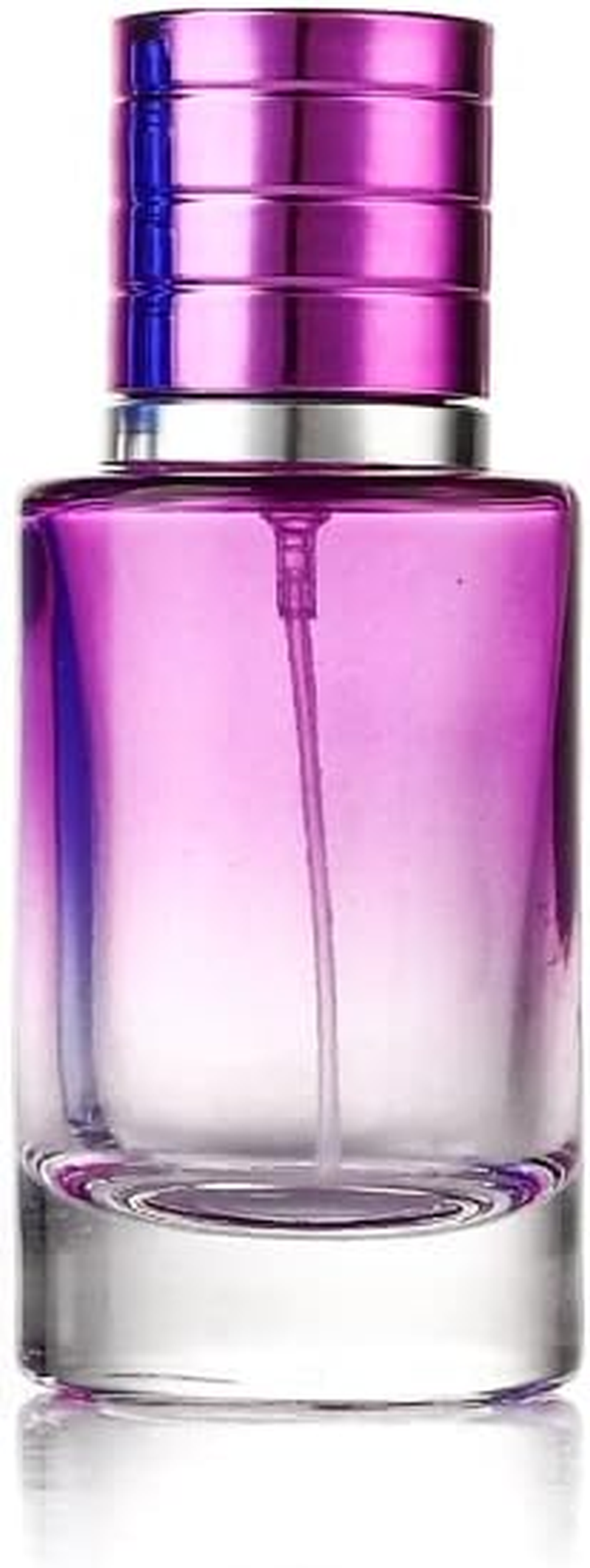 30Ml Glass Perfume Bottle Gradient Empty Cylindrical Bottle with Fine Mist Atomiser (Purple)
