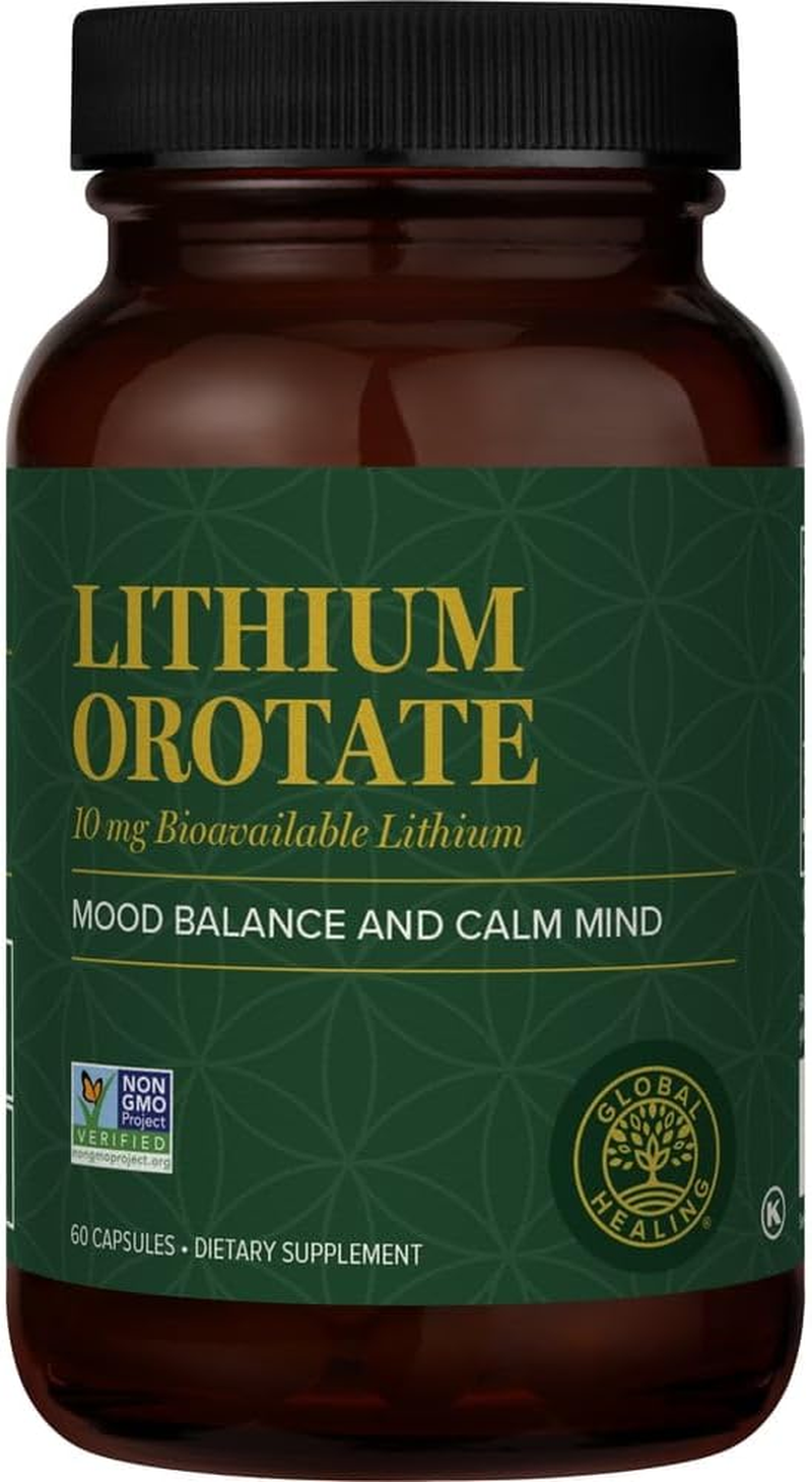 Global Healing Lithium Orotate Supplement - Supports Better Mood and Normal Brain Function - Helps Mental Clarity, Focus & Concentration - 10Mg, 60 Capsules image number 6