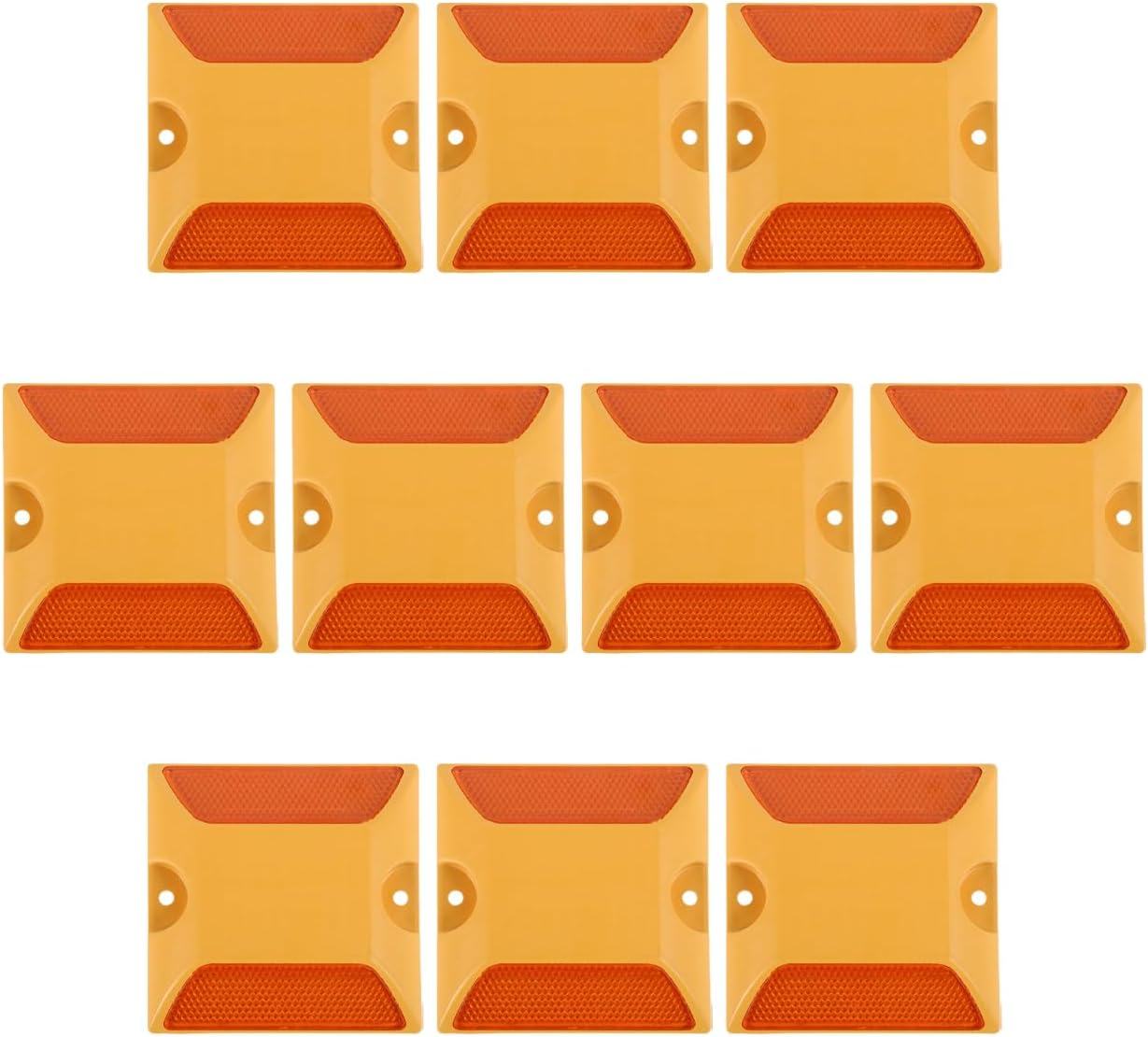 Tofficu 10Pcs Reflective Road Markers Plastic Driveway Markers Double-Sided Reflective Pavement for Traffic Safety and Speed Reduction in Parking Lots and Roads image number 3