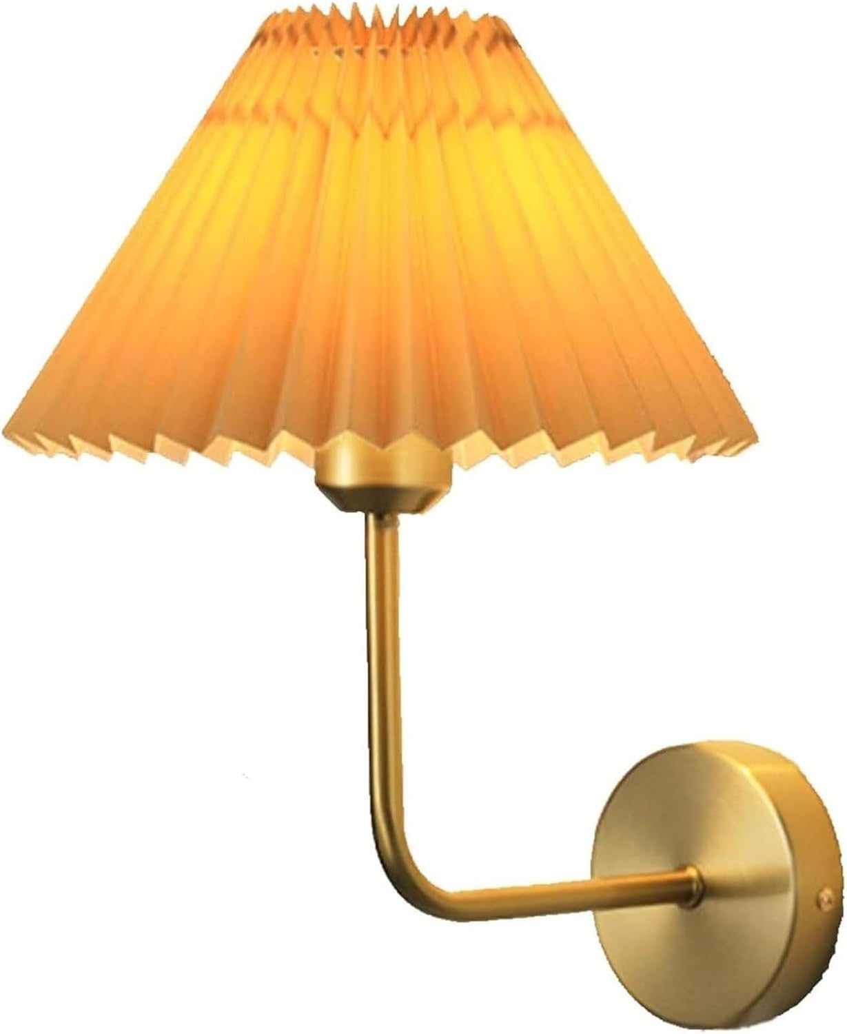 Metal Wall Lamp Lighting Fixture Wall Lamp with Pleated Fabric Lampshade LED Wall Lamp for Bedroom Bedside Bathroom Wall Lighting