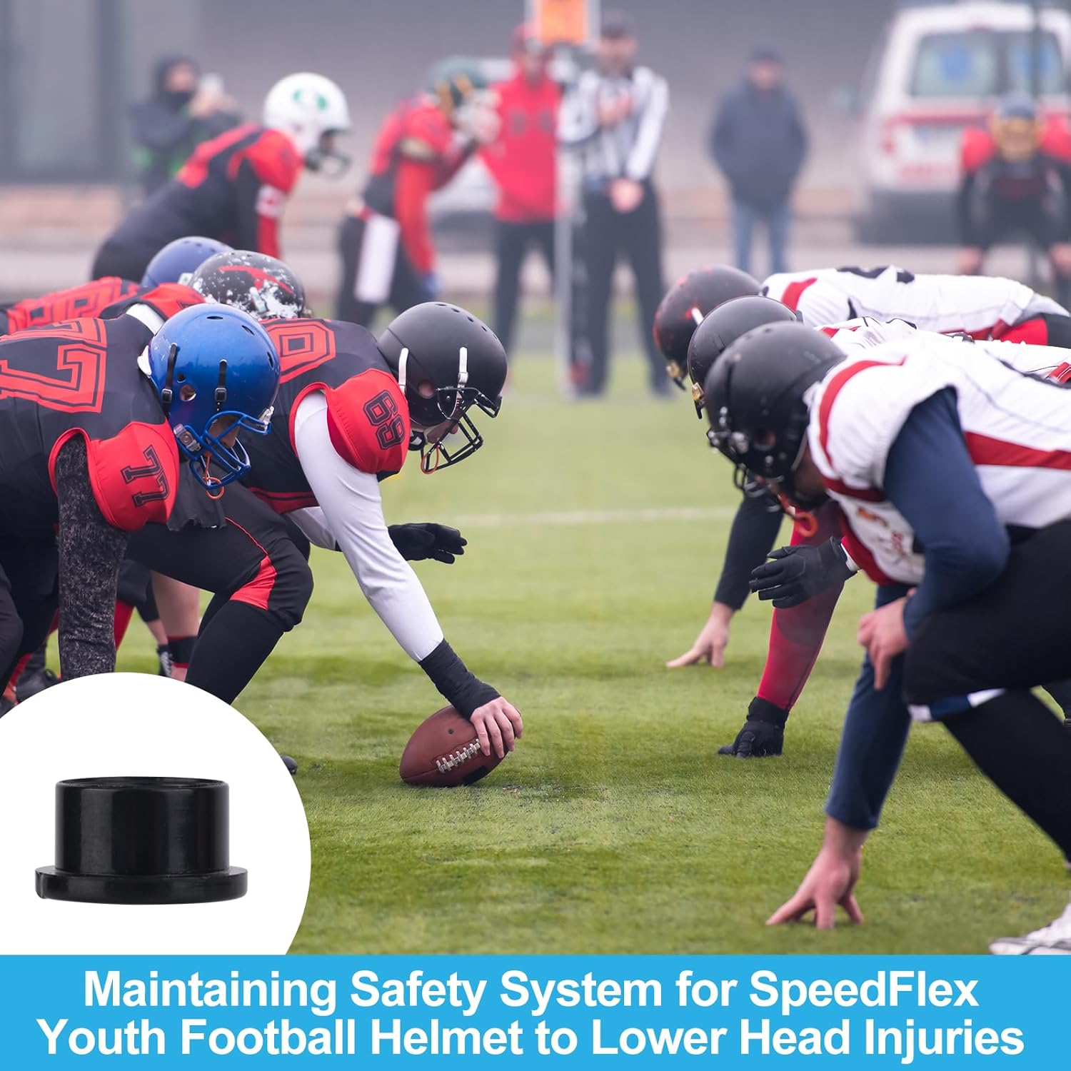 Bladder Valve Screws for Riddell Speedflex & Speed Lcon, Plastic Football Helmet Bladder Valve Screws Practical Valve Caps for Rugby Helmets for Adult and Youth(Black) image number 5