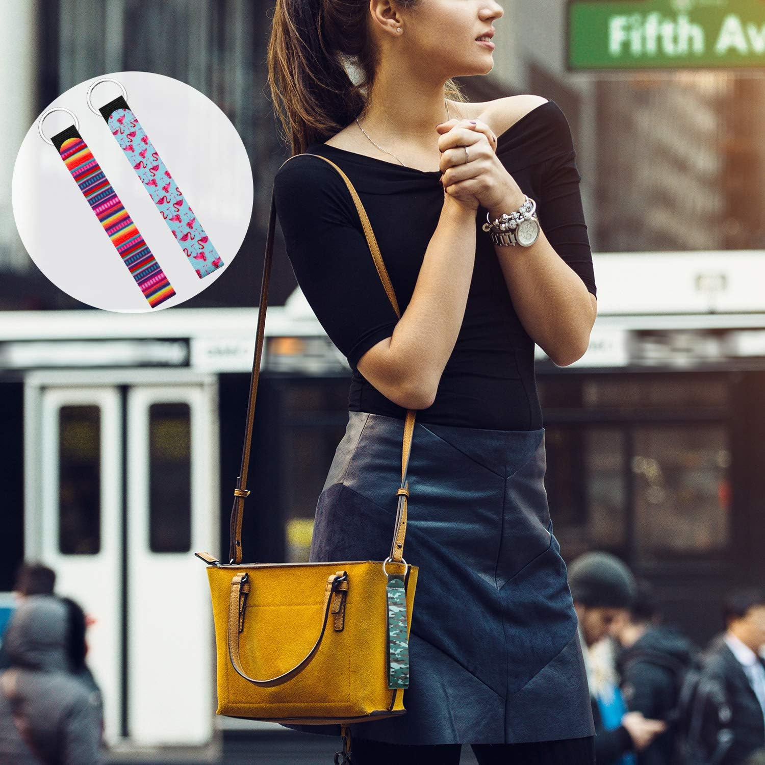 30 Pieces Neoprene Wristlet Keychain Bulk Lanyard Hand Wrist Strap Keychain for Women, as the Picture Shows image number 1