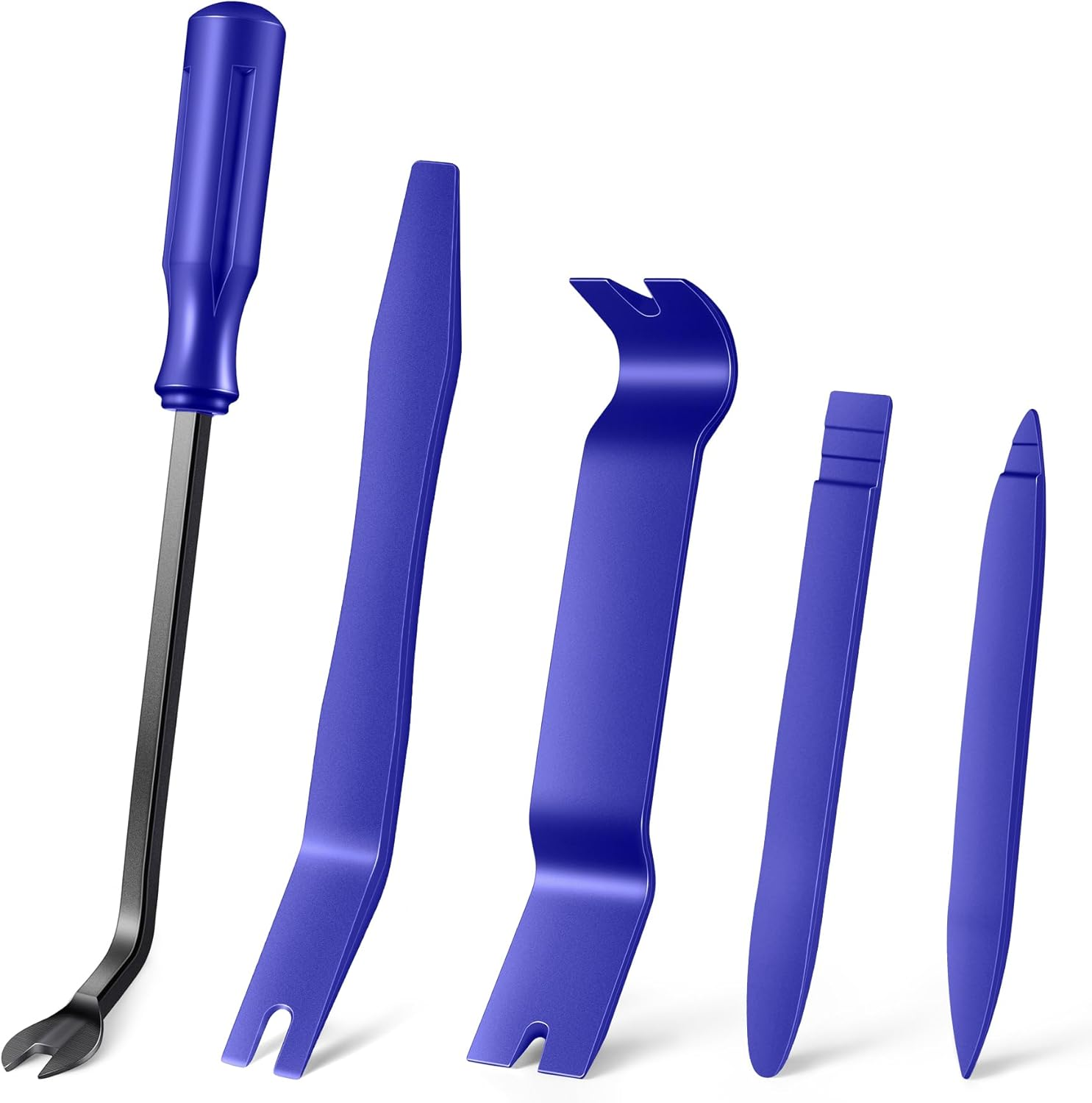 Livtee 5 Pcs Auto Trim Removal Tool Kit, Interior Door Panel Clip Removal Set for Vehicle Dash Radio Audio Installer (Blue)