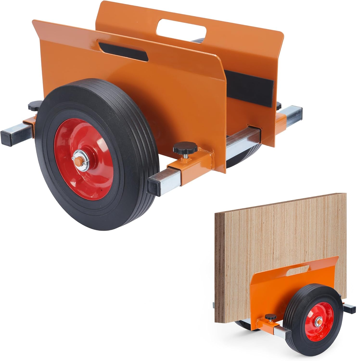 Lehom Panel Dolly Heavy Duty Door Dolly Cart 1100LBS Capacity Granite Slab Dolly Adjustable Drywall Mover with 10" Solid Wheels Panel Cart for Drywall Sheet Material Handling All Terrain Moving Cart image number 6