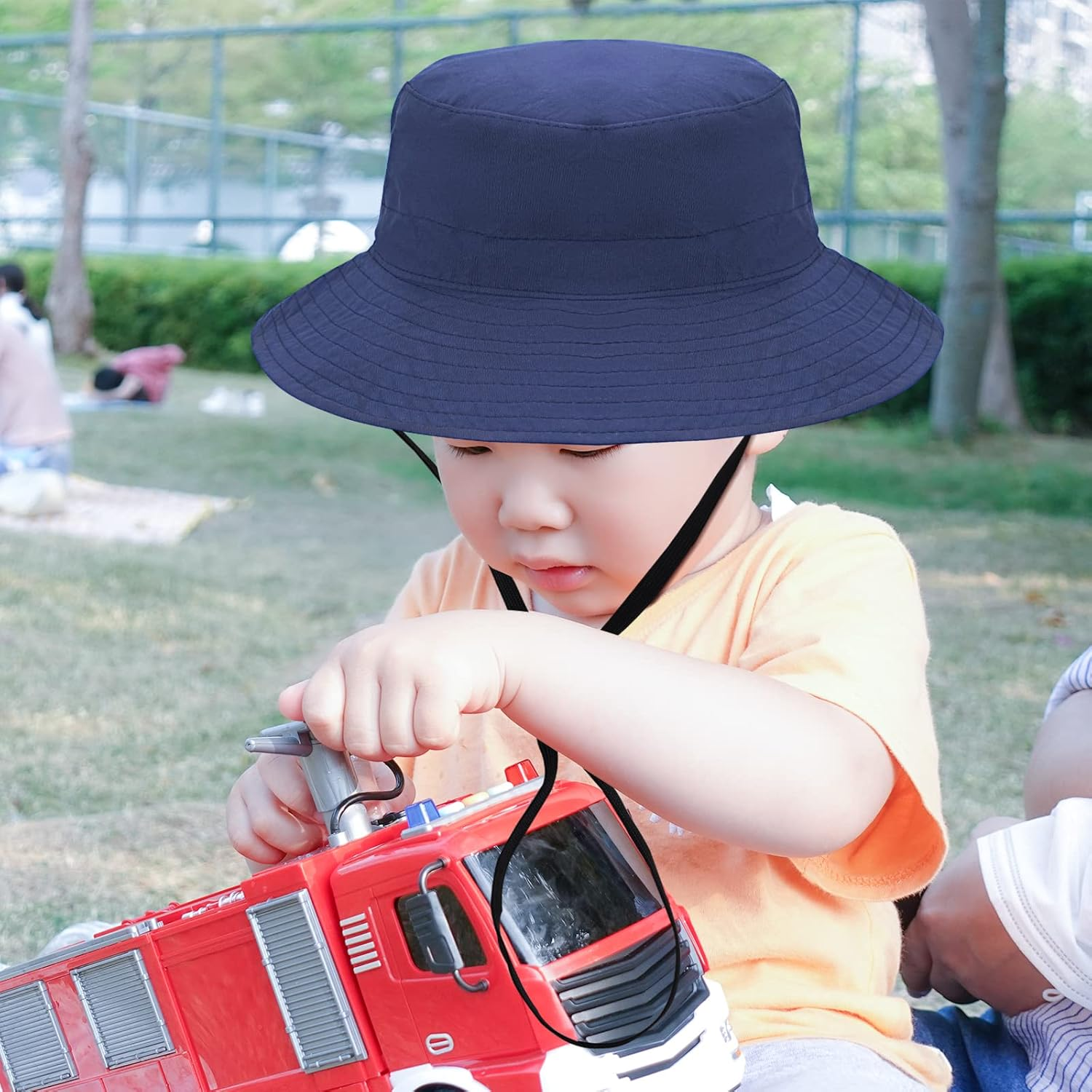 Sucrain 5 Pieces Adjustable Hat Strap Clips Hat Chin Cord for Golfing, Fishing, Boating - Black Hat Rope image number 4