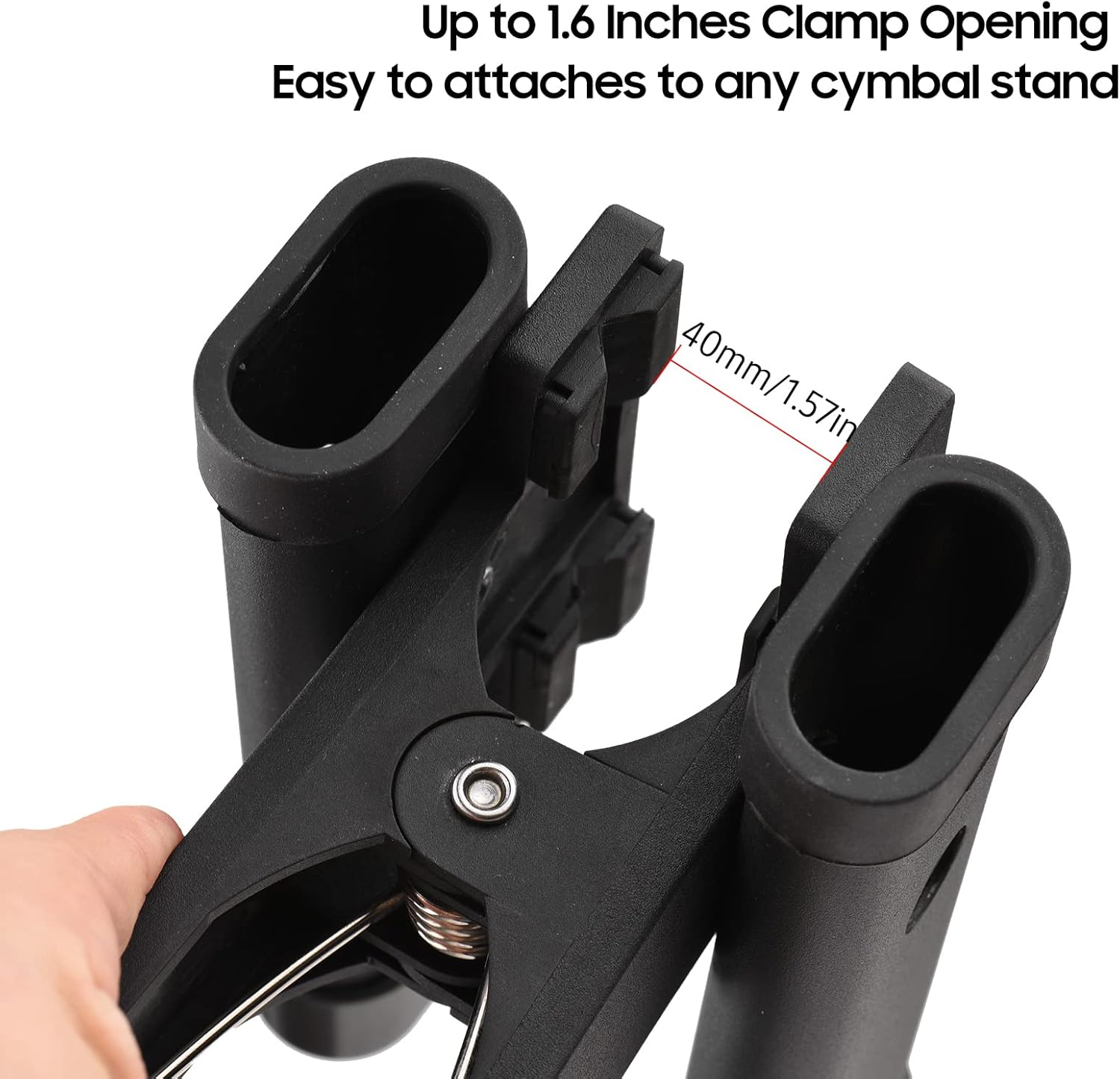 Drumsticks Holder Brush Holder Drumstick Grabber Stick Holder Strong Spring Clamp Mechanism Anti-Slip Rubber Pad Angle Adjustable BBZY