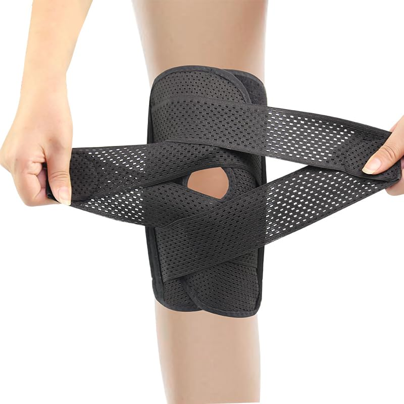 Adjustable Knee Brace with Side Stabilizers,Knee Support for Men Women,Knee Wrap Stabilizer for Acl,Meniscus Tear, Pain Relief,Sports Knee Compression Sleeve (L) image number 3