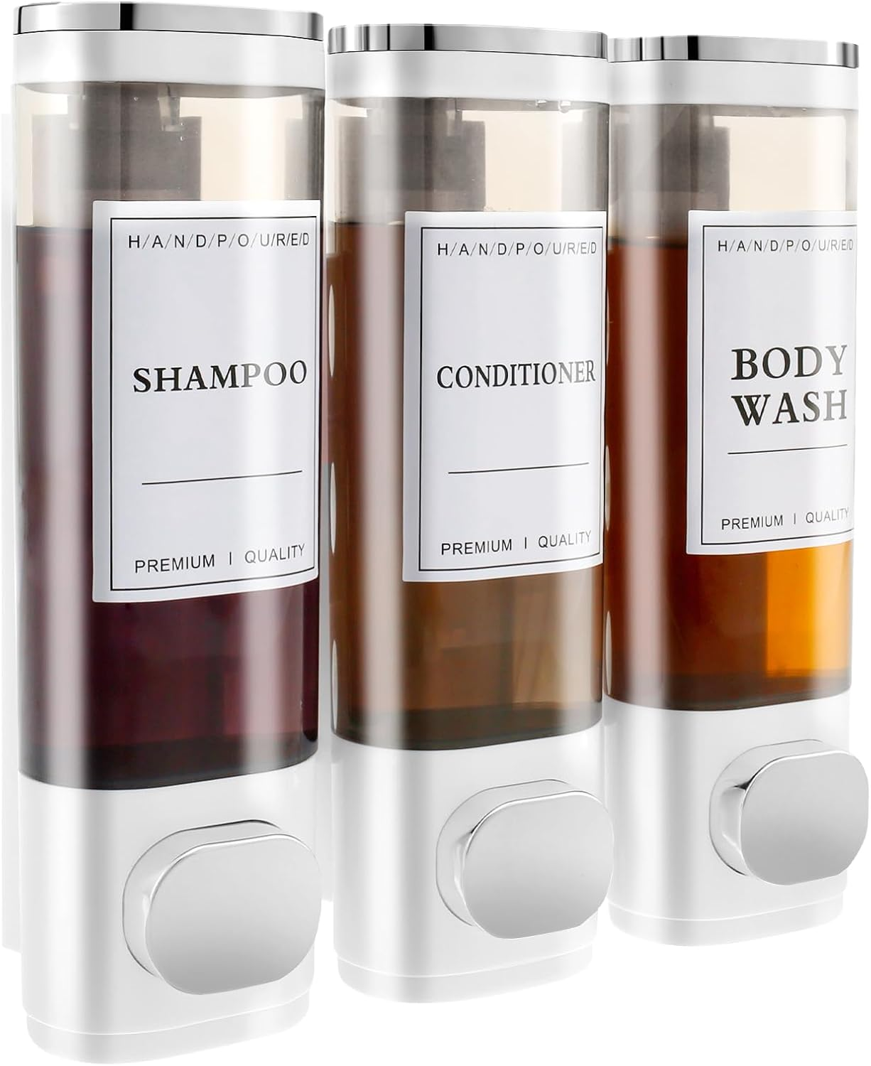 Shower Soap Dispenser, Shampoo Dispenser, Shampoo and Conditioner Dispenser Easy to Install Versatile Shampoo Dispenser Wall Mounted for Bathroom (White)