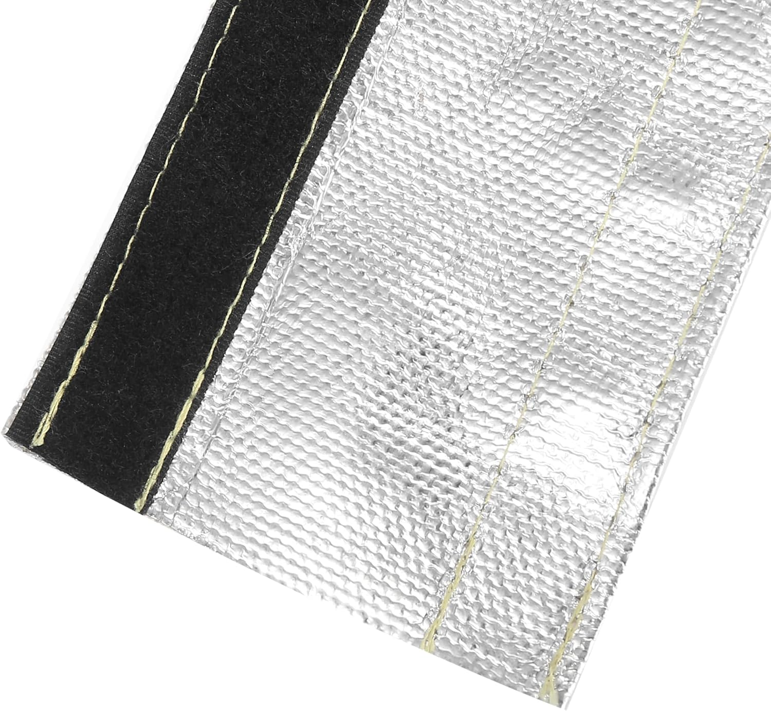 X AUTOHAUX Car Heat Shroud 3/4" ID 3.2Ft Aluminized Sleeving Insulated Shield Sleeve Heat Wire Shield Sleeve for 3/4" OD Fuel Lines Heat Protection image number 2