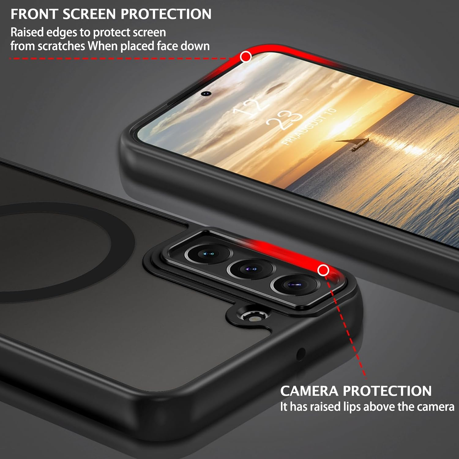 BENTOBEN Case for Samsung Galaxy S22, Compatible with Magsafe, Slim Magnetic Design Soft TPU Bumper Shockproof Protective Drop Protection Girls Women Men Boys Samsung S22, Black image number 2