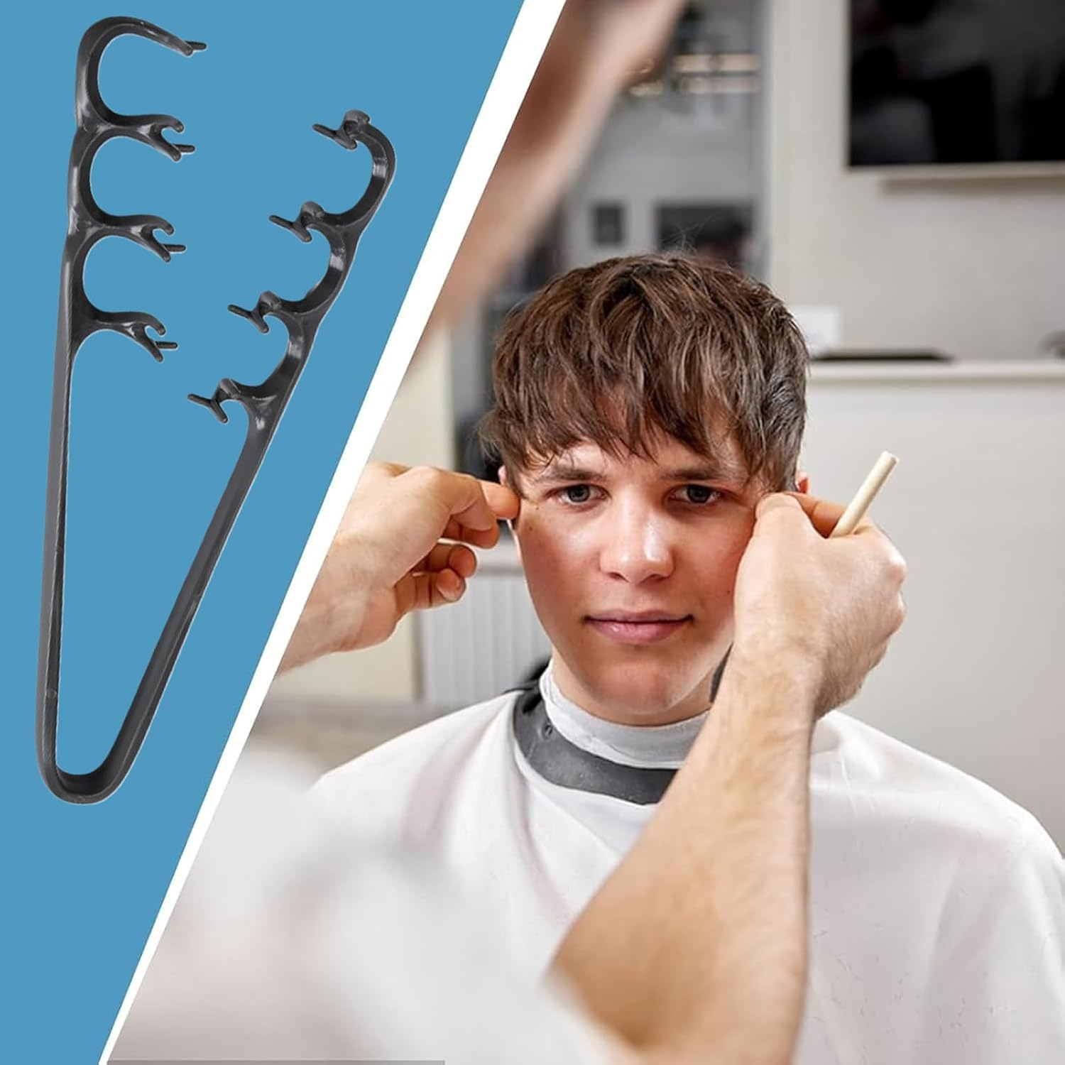 Styling Comb with Texture Comb, Volumising Wide-Tooth Hair Styling Comb, Detangling Comb with Wide Teeth, Hairline Volume Tool for Bangs Seam Grooming, Seam Care (Black) image number 6