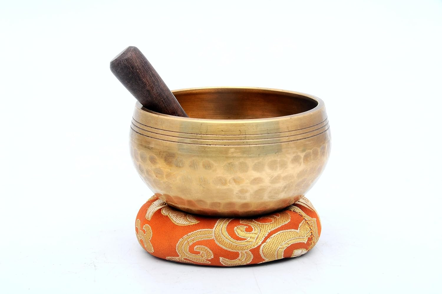 Handmade Singing Bowl-Tibetan Singing Bowl Set-Singing Bowl, Mallet and Cushion-Chakra Balance, Meditation and Peace-Handmade in Nepal image number 3