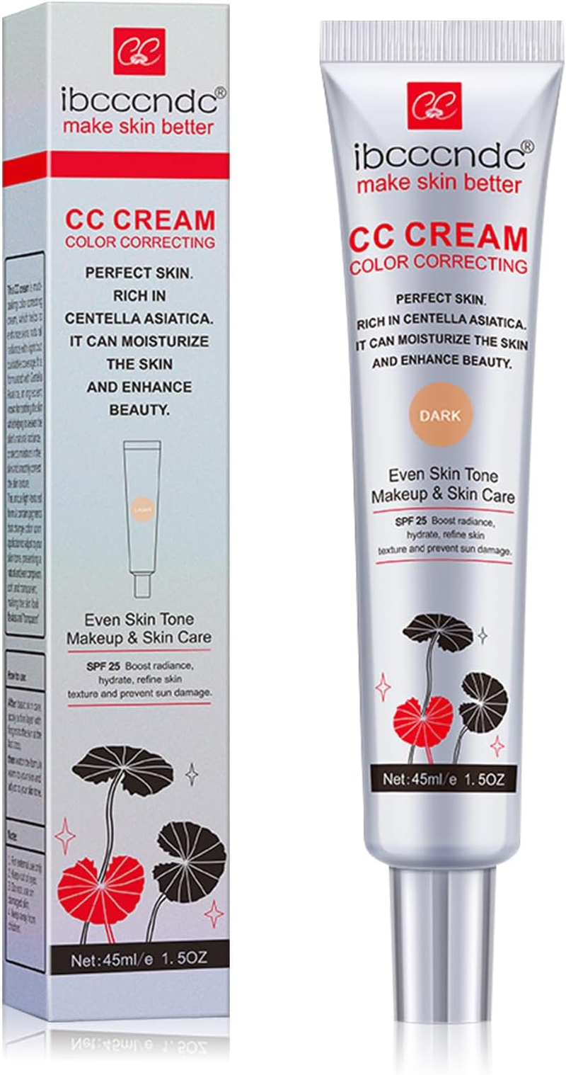 CC Cream - Lightweight Foundation and Hydrating Serum for Even Tone, Texture Refinement, Makeup and Care - 45Ml (Drak Color) image number 2