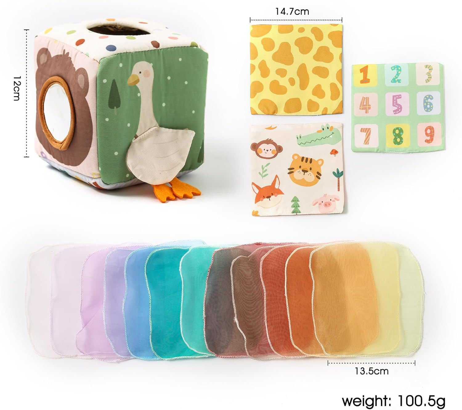 Promise Babe Baby Tissue Box Toy for Babies 6-12 Months - Montessori Toys Kids Tissue Box Sensory Toys to 1 Year Old - Baby Boy Girl Gifts for Babies 6 12 18 Months Old