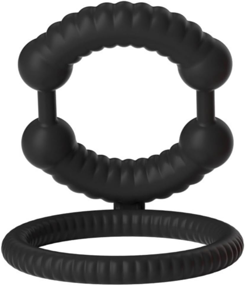 Penis Rings Extender Enlarger Sheath Male Enhancer Ball Stretcher Sleeve Girth Ring for Adult Men Sex Toys (Black)