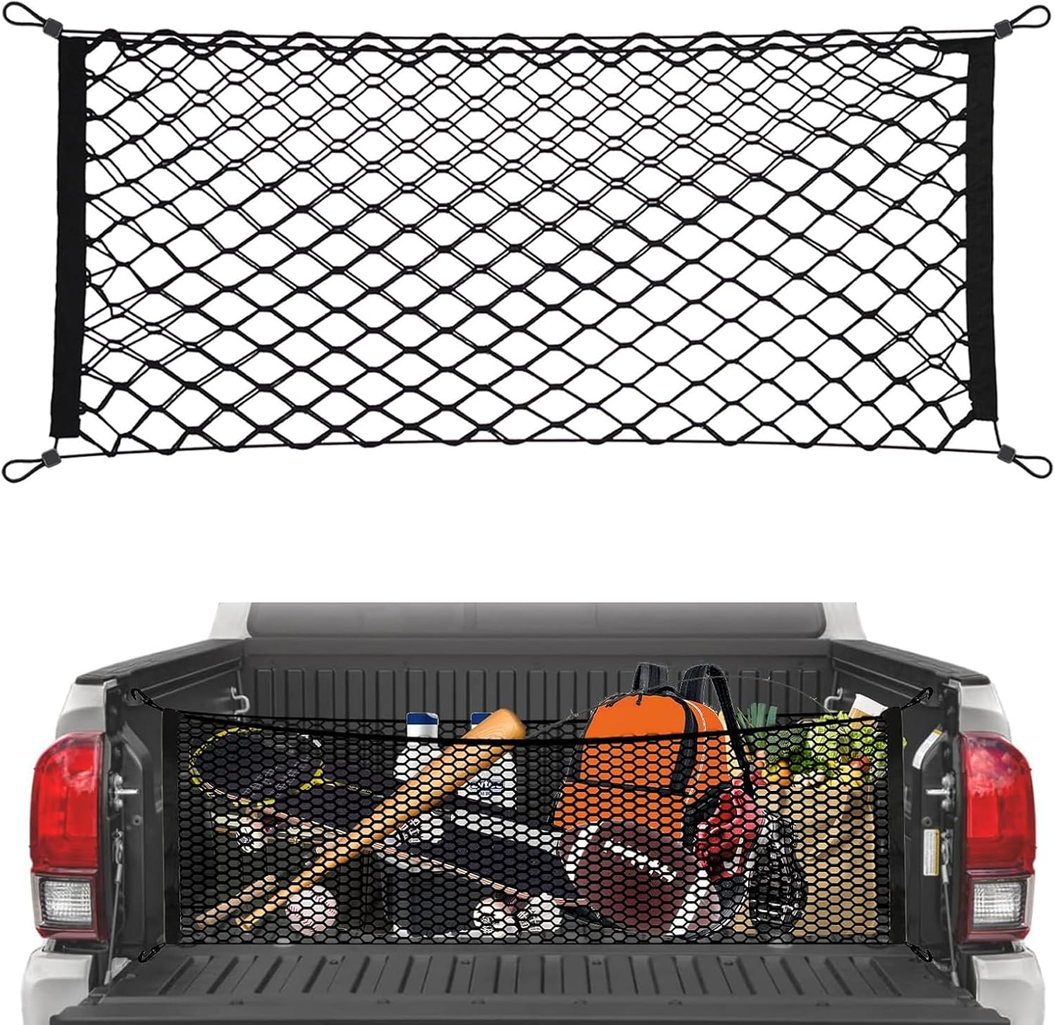 Cargo Net for SUV &ndash; Heavy-Duty SUV Cargo Net & Trunk Net, Small Car Net Storage, Automotive Cargo Nets for Suvs, Cars & Pickup Truck Bed, Durable Cargo Netting for Trunk & Truck Use