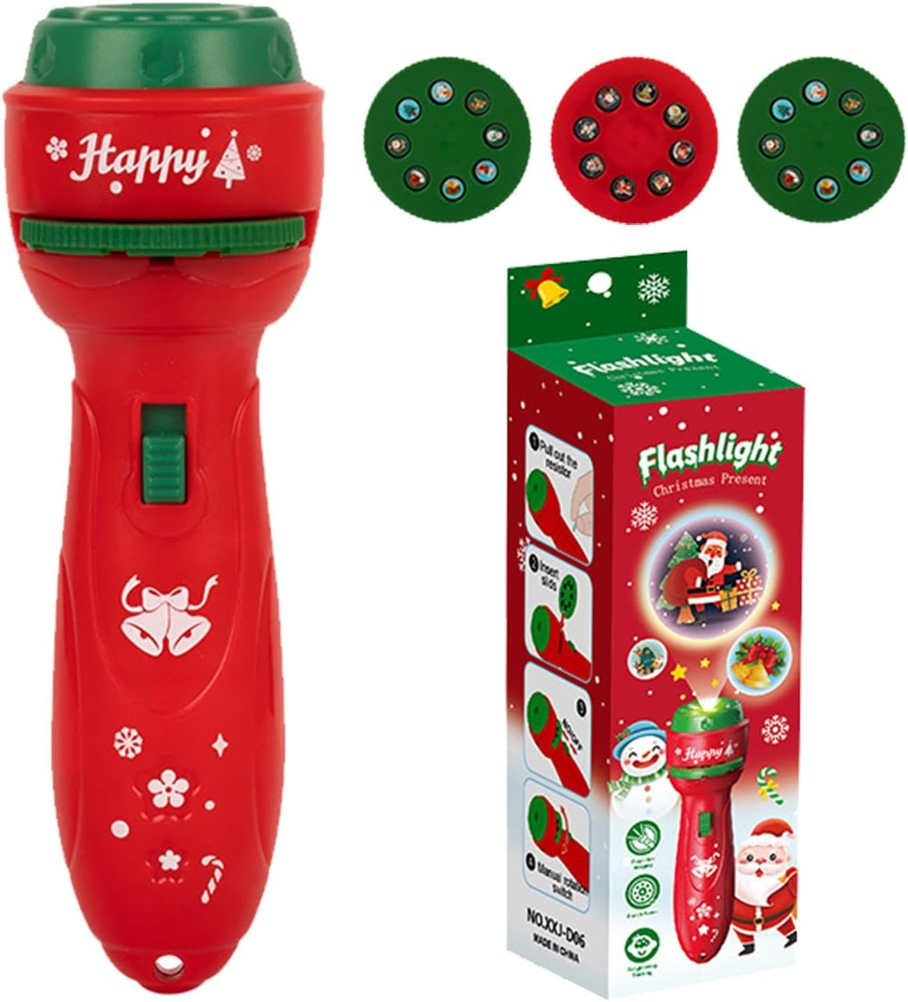 Christmas Flashlight Projector for Kids - 24 Patterns Image Projection Christmas Light,Outdoor Projection Toys, Educational Holiday Decorative Projector for Boys, Girls