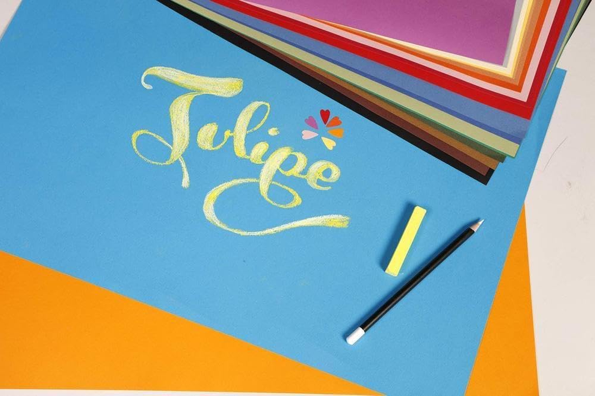 Clairefontaine 960550C Pack of 50 Sheets Tulip Drawing Paper 160 G DIN A3 Acid Free 100% Cellulose 1 Pack 24 Assorted Pastel Colours image number 1