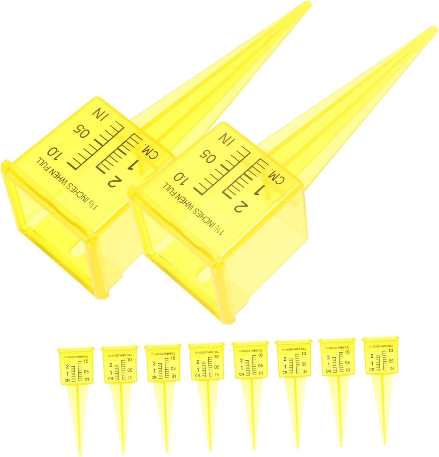 DECHOUS 20Pcs Lawn Sprinkler Gauges Dual Scale Rainwater Measurement Tubes for Garden Patio Easy Soil Insertion Outdoor Water Level Monitors
