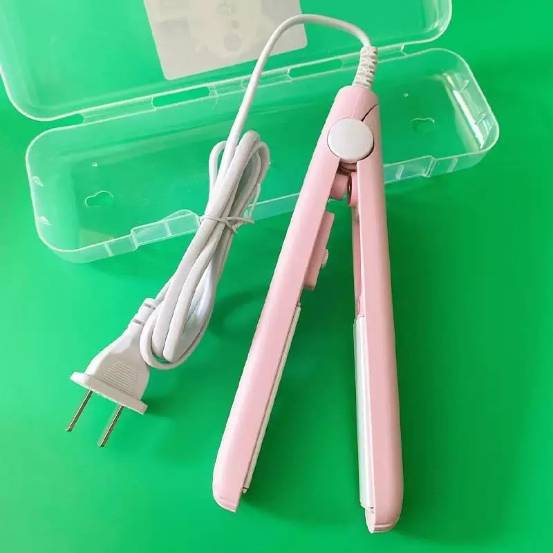 Cute Pink Werdeny Mini Ceramic Hair Curler & Straightener, 2-In-1 Curling Iron with 1/2 Inch Barrel for Short and Fine Hair image number 3