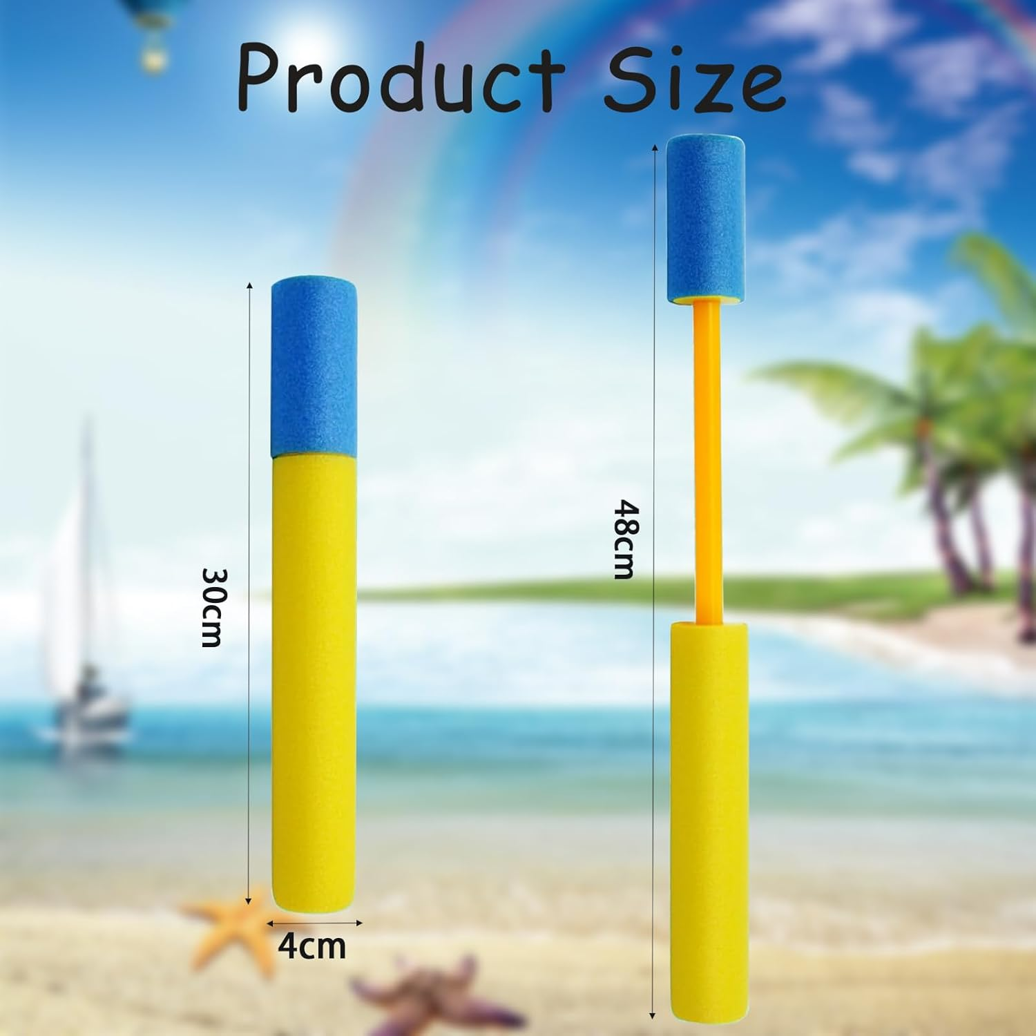 4Pcs Water Blaster Foam for Kids Adults, 4X30Cm Powerful Range Water Guns Water Pistols Water Blaster Gun for Pool Beach Foam Water Squirters Water Squirt Gun for Summer Water Fighting Game