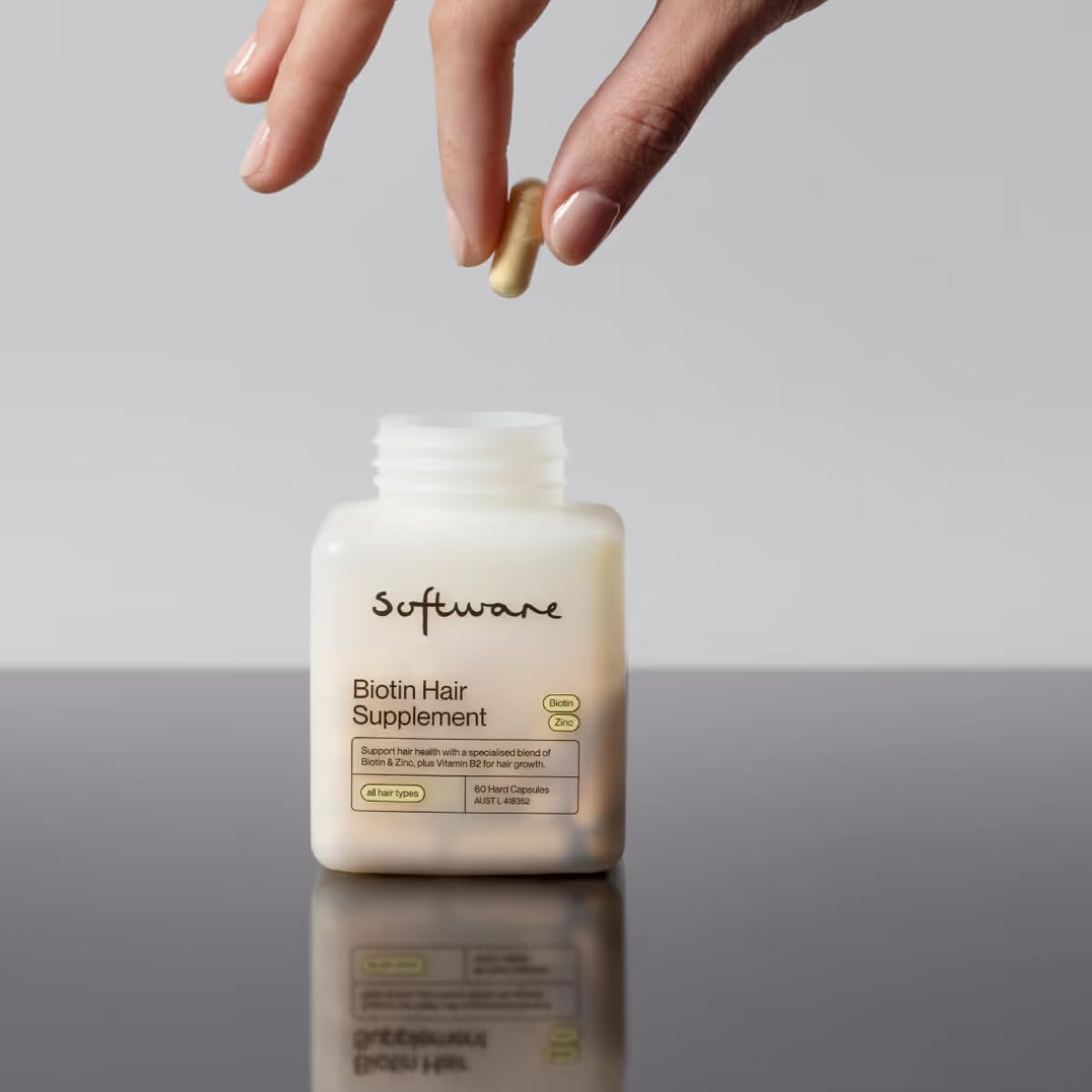 Software Biotin Hair Supplement, 60 Capsules | Support Hair Health, Regrowth & Collagen Formation | Biotin Supplement for Hair Loss, Hair Thinning & Support Folicle Health