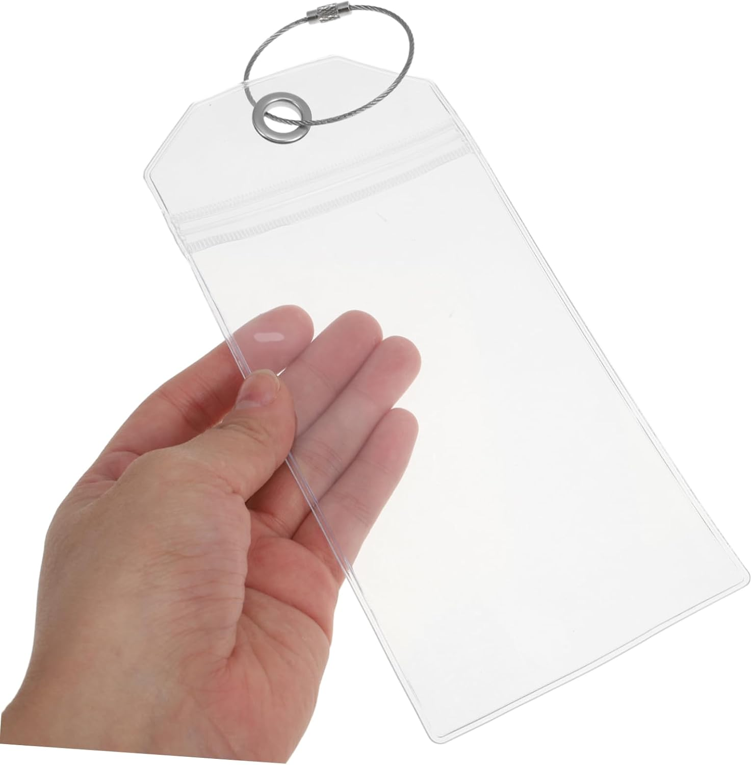 FUNNETOYU PVC Waterproof Luggage Tag Holders 5Pcs 19X9Cm Sturdy Plastic Id Badge Sleeves for Cruises and Travel Accessories image number 1