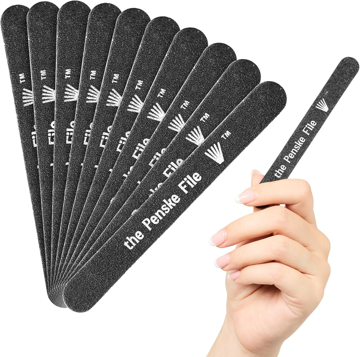 The Penske File: Hilarious 12 Pieces Nail Files Buffers Set. Double Sided Emery Boards, 180/150 Grit. image number 1