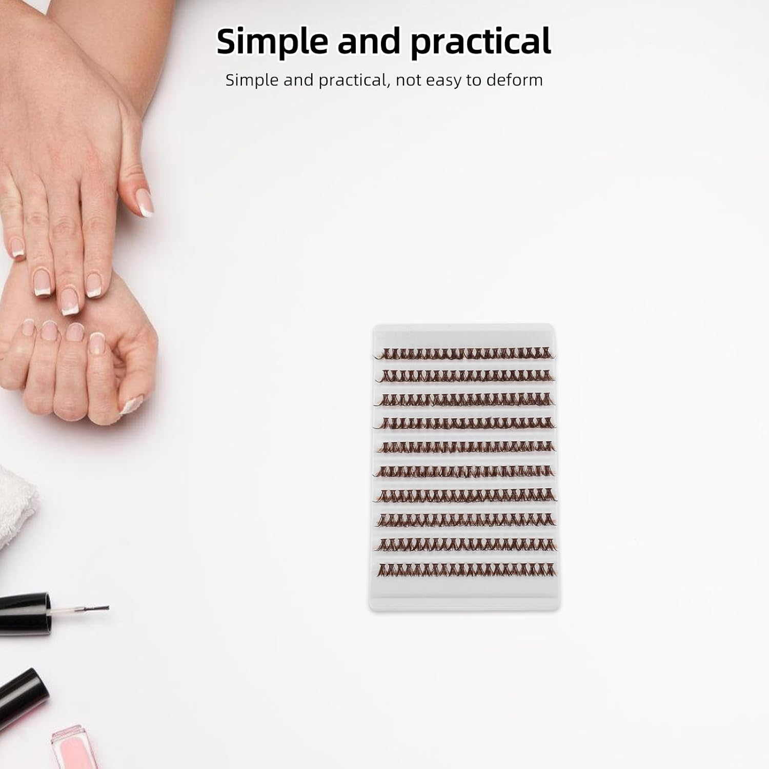 WESIEVYA 10 Pairs Brown Wispy Lash Clusters, Lightweight Natural-Looking False Eyelashes Kit, Fine Fiber Curl for Everyday Makeup and Cosplay image number 5