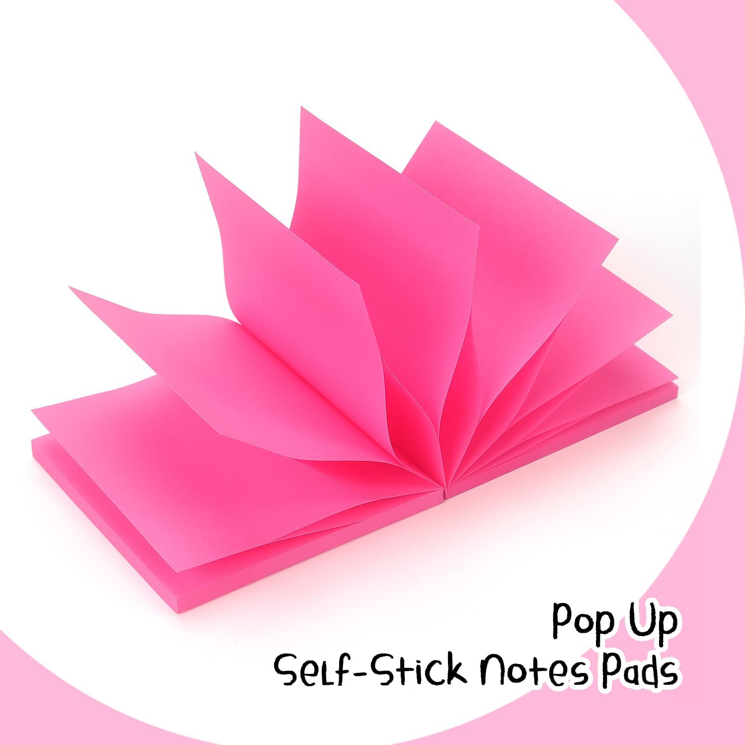 Sticky Notes 3X3 Pop up Self-Stick Notes Pads with Bright Colors, Easy to Post for Office, School, Home, 4 Pads/Pack, 90 Sheets/Pad (Rose Red) - Green image number 7