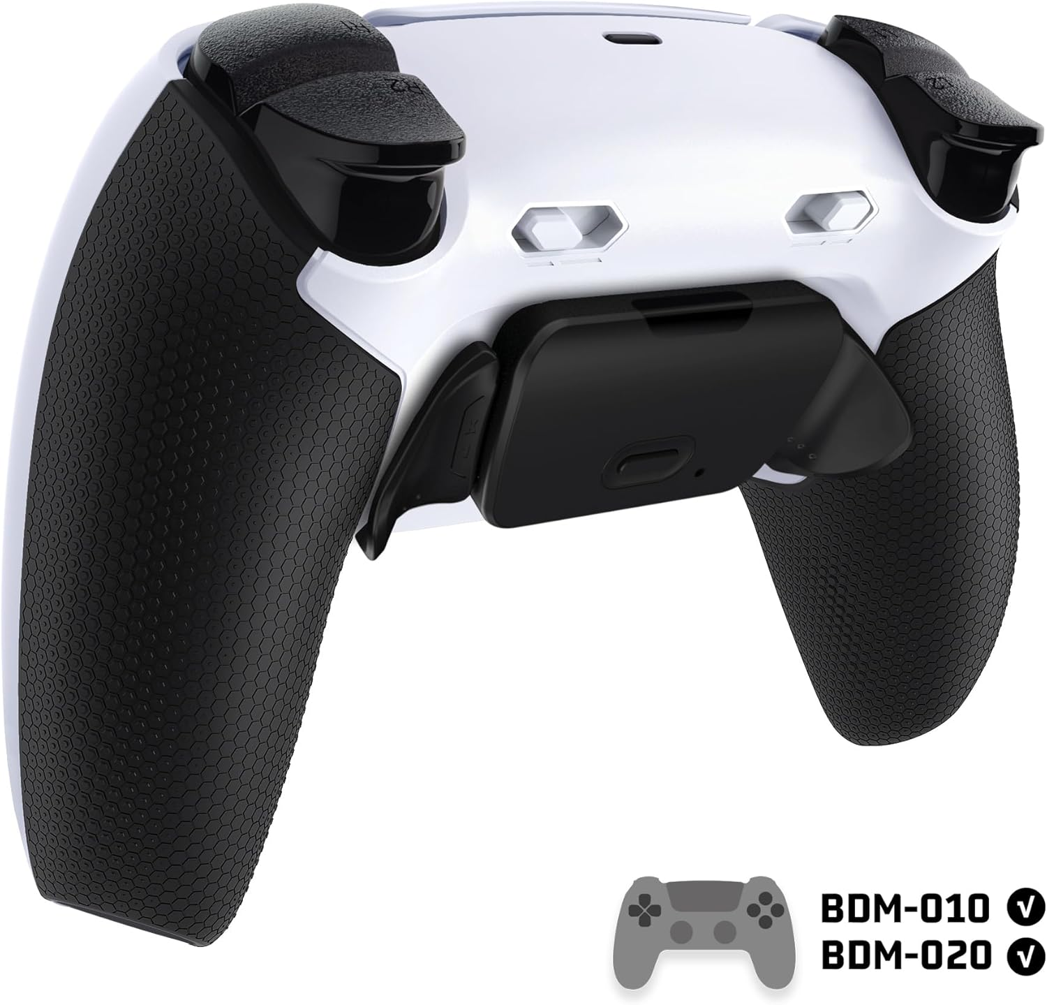 Extremerate RISE plus MAX Back Paddles Kit with Clicky Trigger Stops & Rubberized Grip for PS5 Controller BDM-010 020, Black Remappable Back Buttons Kit for PS5 Controller - White Black -NO Controller image number 5