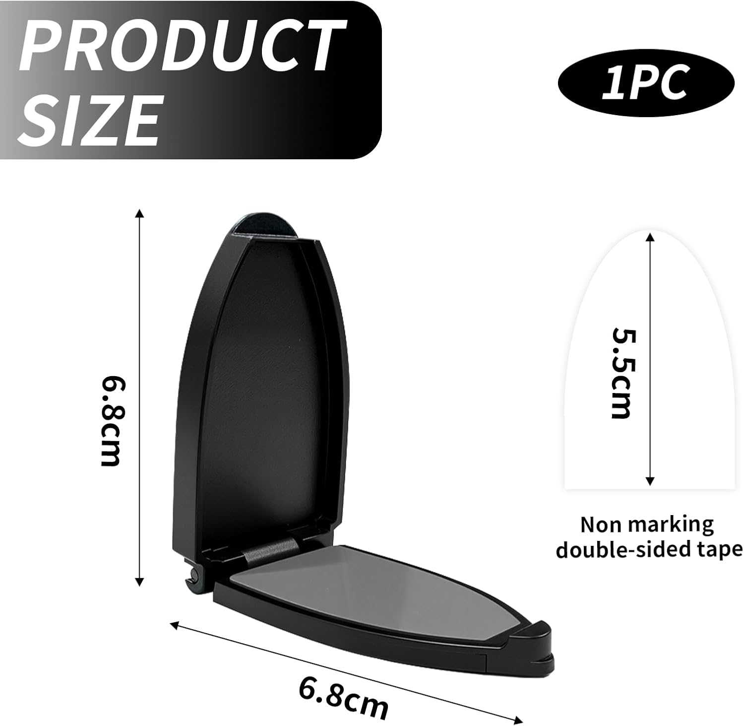 Headset Holder Wall, Foldable Headphone Holder, Wall Stand Headset Holder, Universal Headset Stand, Self-Adhesive Headphone Holder, PC Gaming Room Accessories for Headphones Controller (Black) image number 3