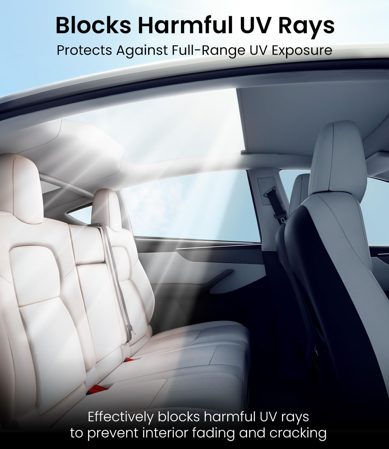 Sunshade Roof for Tesla Model Y Juniper 2026 2025 Heat Insulation Foldable Glass Roof Sun Shade, Precision Fit, Nano Ice-Crystal Coatings Sunroof Cover Accessories (For Model Y Juniper 2025-2026) image number 1