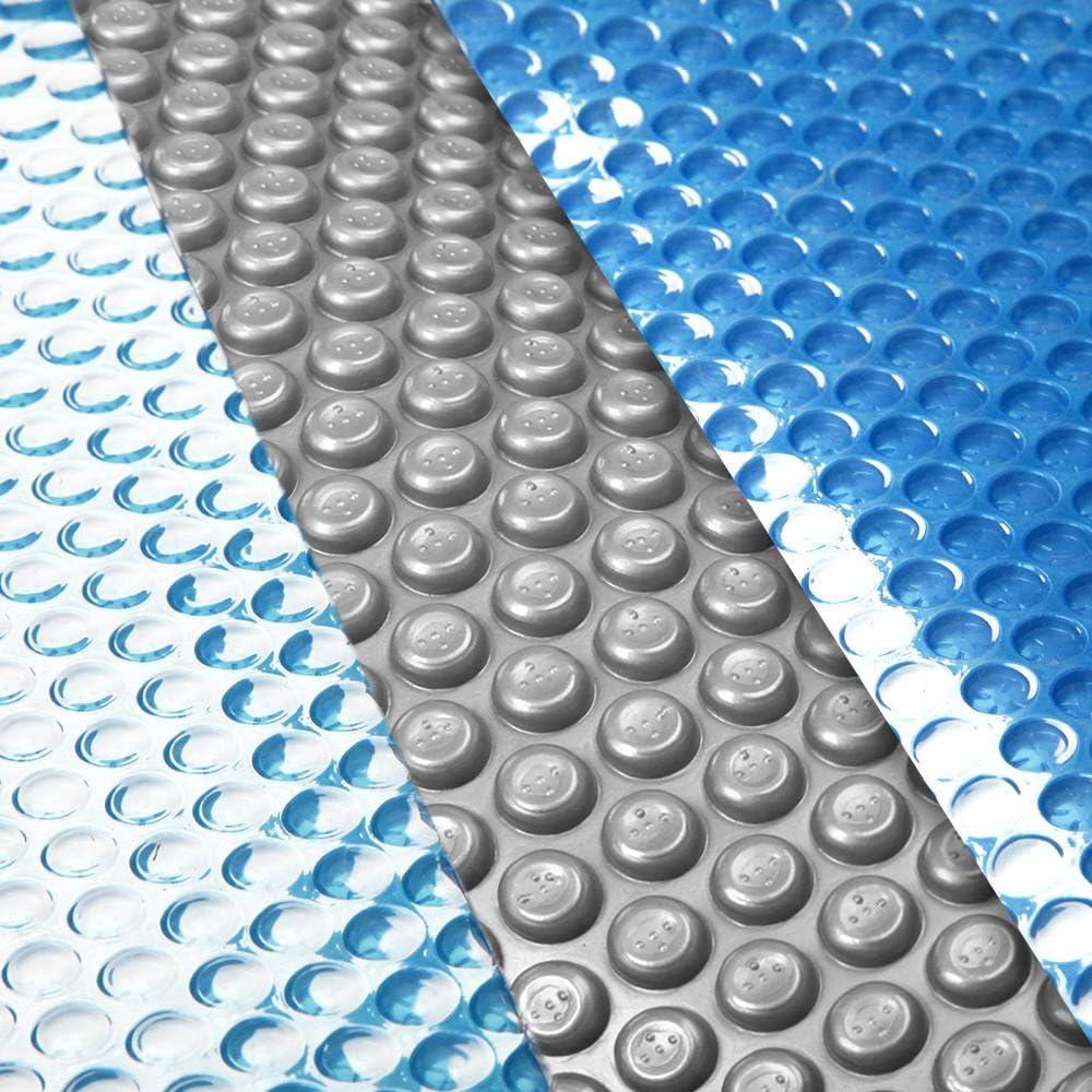 Aquabuddy Pool Cover Silver Blue 400 Micron 9X5M Swimming Pools Covers, above Ground, Bubble Blanket Outdoor Blankets Heater Garden Water Summer Play Reel