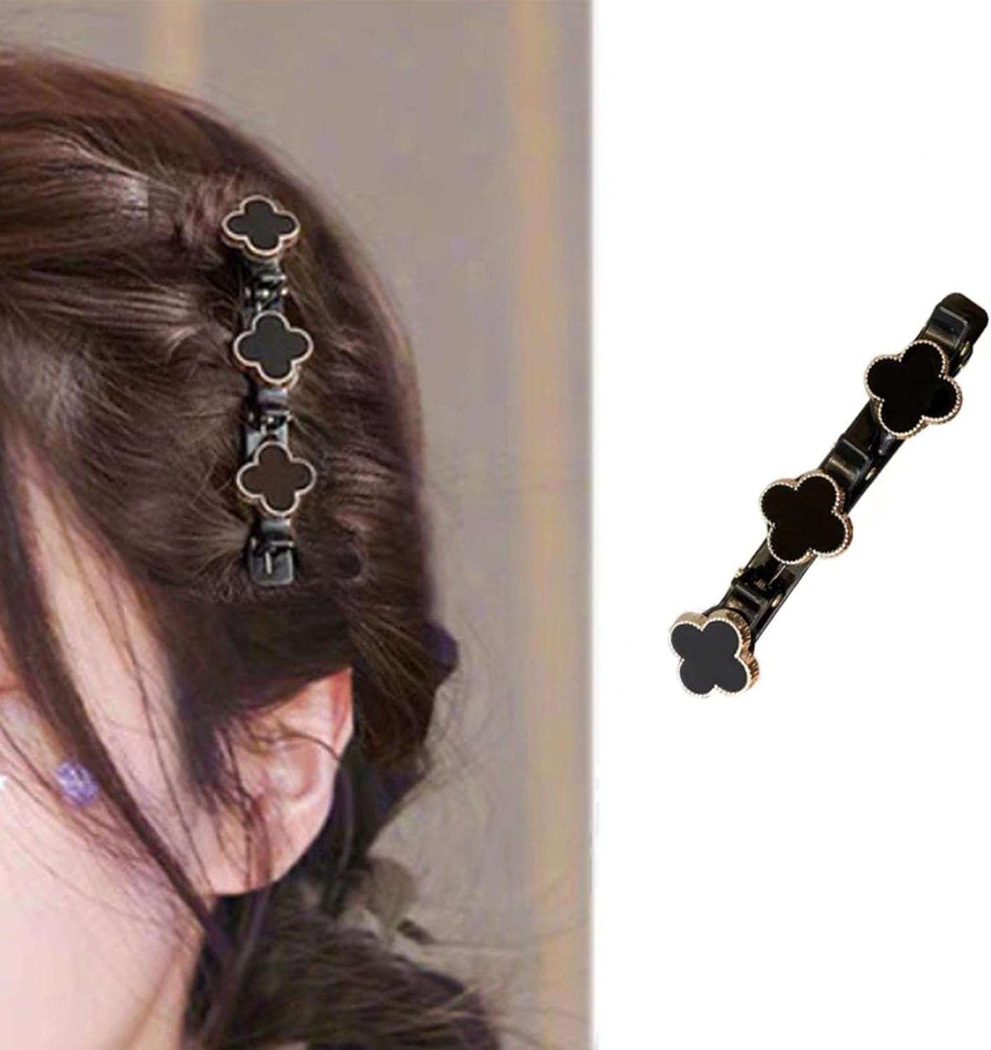 Braided Hair Clips with Sparkling Crystal Stone and 3 Small Clips Pearl-Shaped Hairpin Duckbill Clip Braided Hair Clip with Rhinestones for Women as a Gift (Style: I)