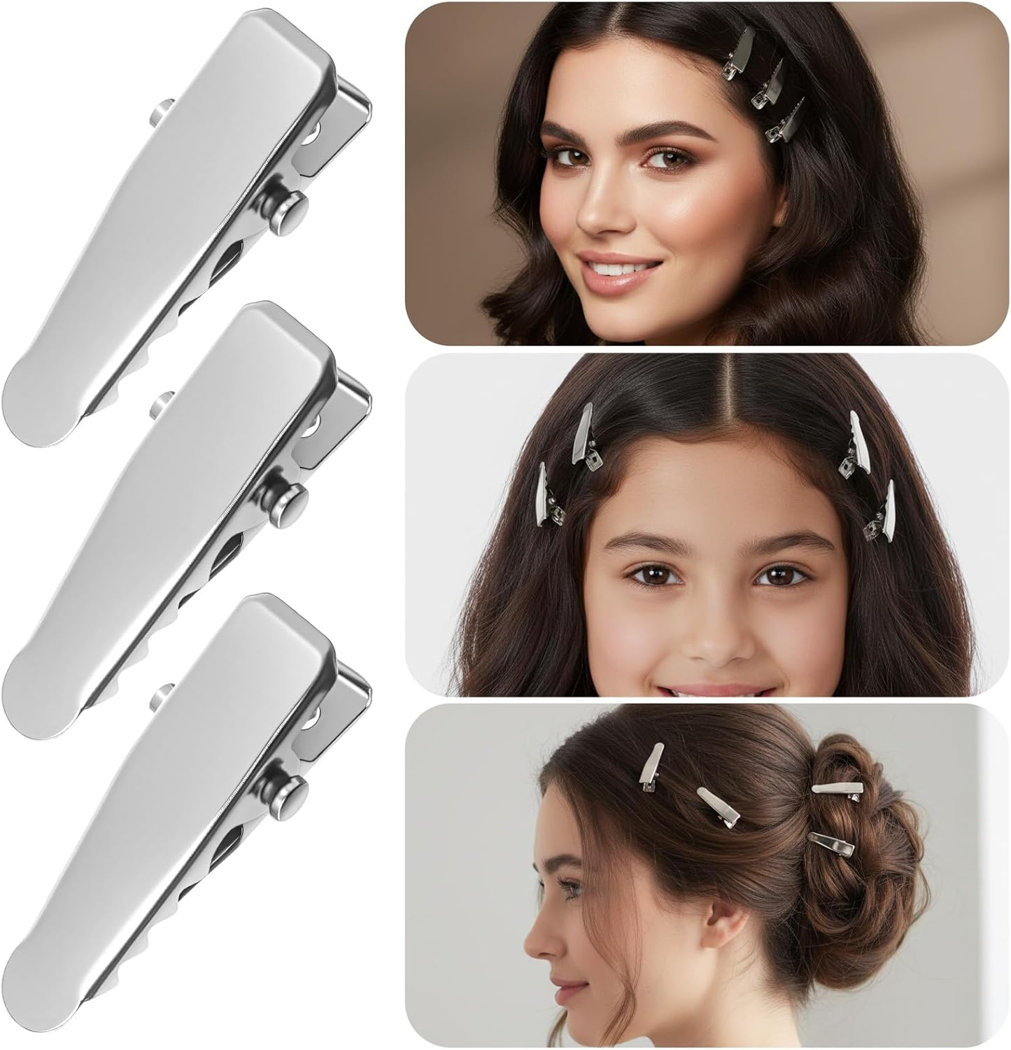 Pack of 80 Alligator Clips Silver Hair Clips Small Metal Hair Clip Hairdressing Alligator Clips Mini DIY Hairdressing Clip Crocodile Clip Hair Clips Women'S Clips for Hair Accessories Craft image number 4