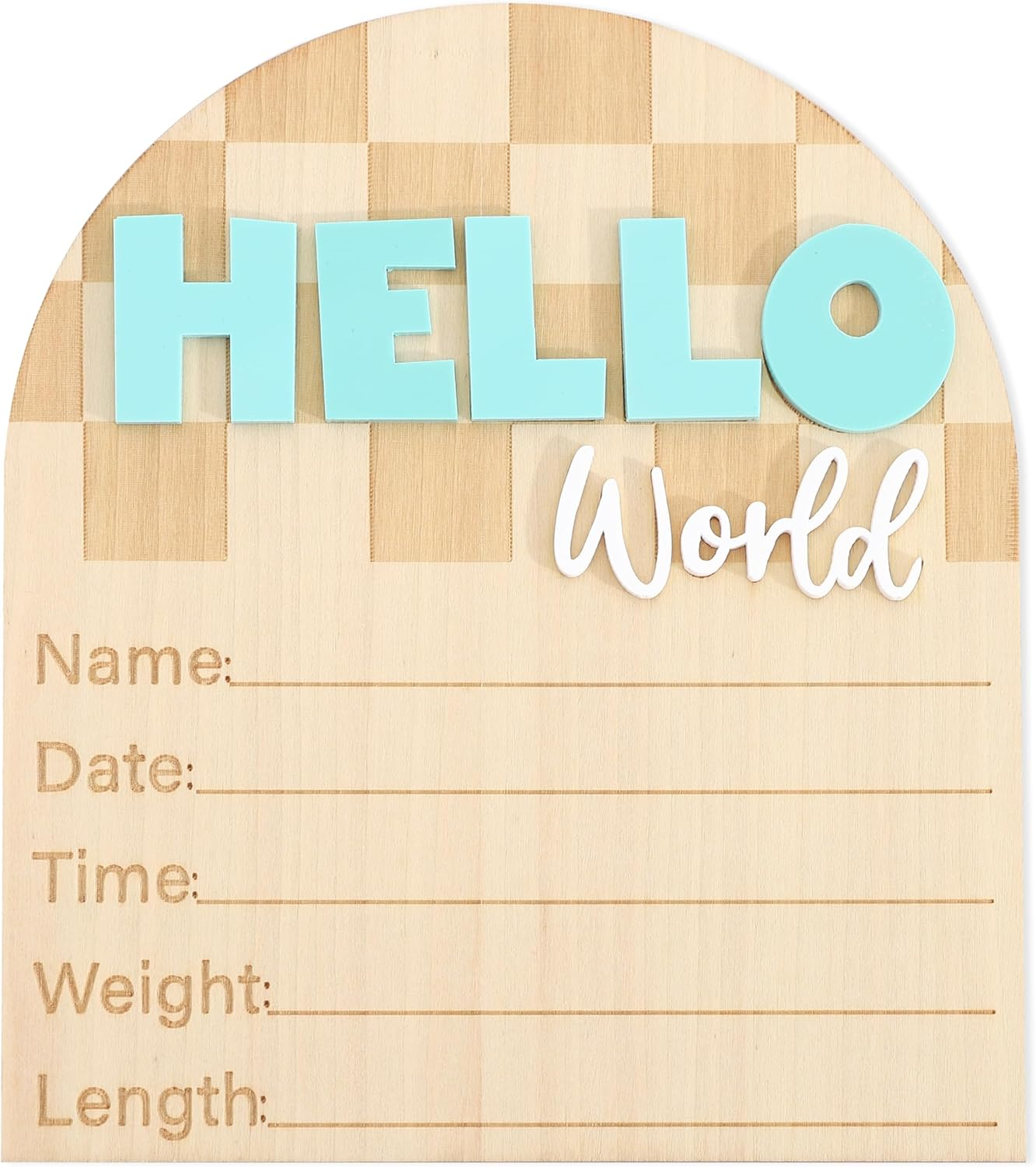 Racing Hello World Bulletin Board - Little Racer Birth Information Record,Fast Race Car Checkered Wooden Board, Newborn Milestone Announcement Sign,Hospital Nursery Racing Card Photo Props. image number 6