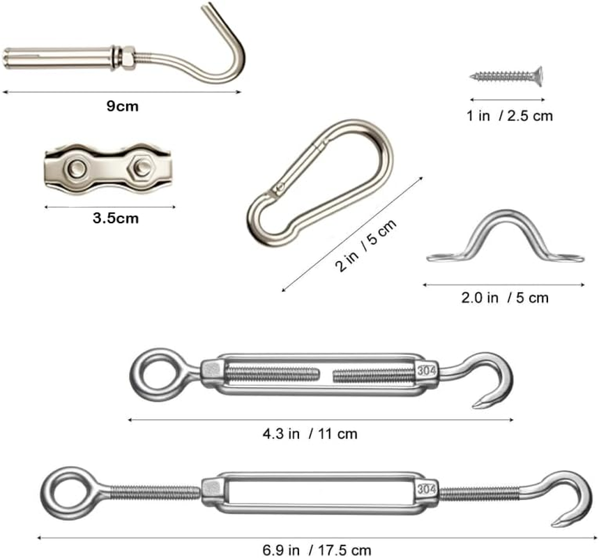 50 Meters Stainless String Lights Hanging Suspension Cable Kit,Yenghome Outdoor Light Guide Wire Rope,Vinyl PVC Coated 304 Stainless Steel Wire Cable with Turnbuckles,Screws and Hooks image number 1