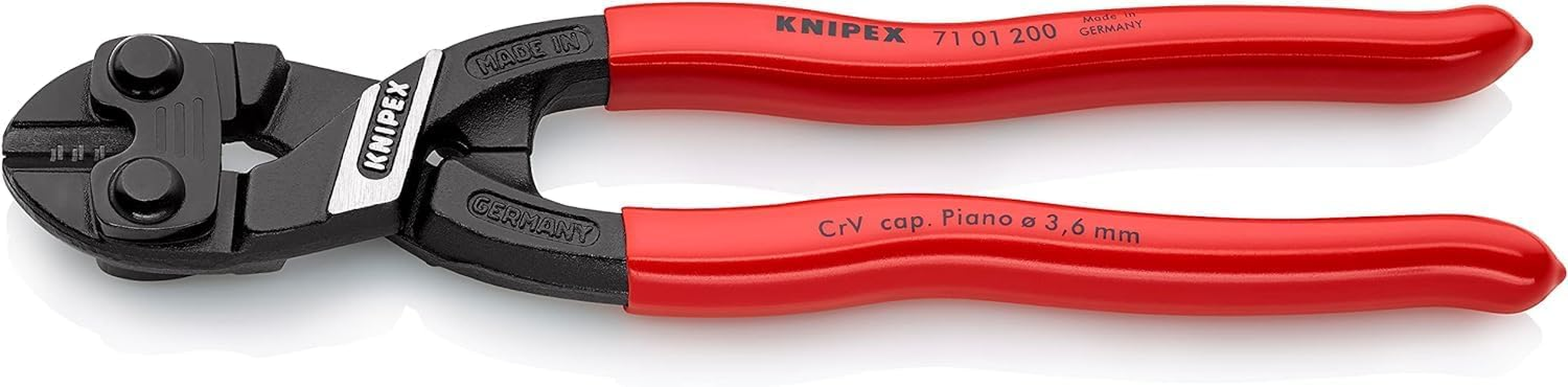 Knipex Cobolt Compact Bolt Cutters with PVC Grip, 200 Mm, Red image number 1