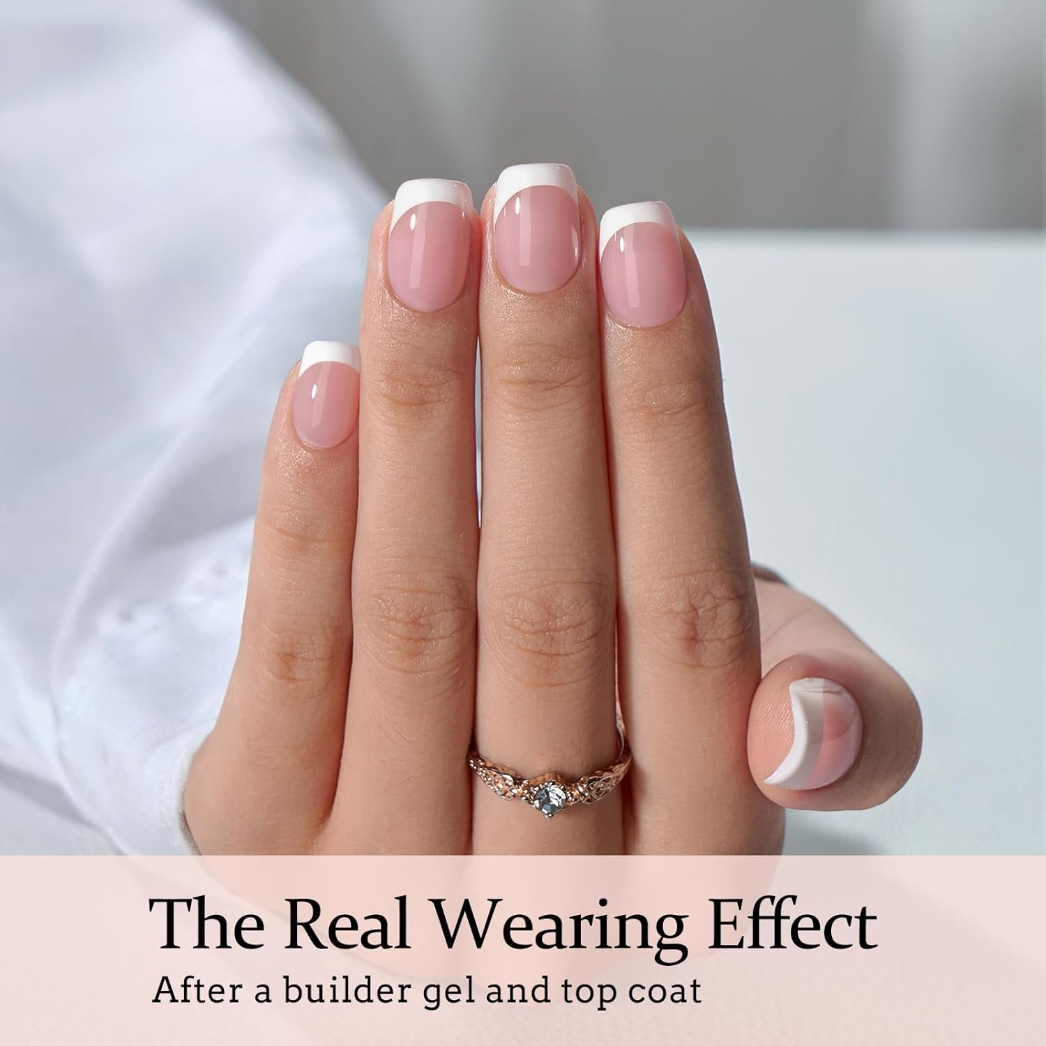 Btartboxnails XCOATTIPS French Nails - Extra Short Square Nail Tips with Nail Gel, French Protecing Duo, Nail Lamp, All in One Soft Gel French Tip Press on Nails Gel Extension image number 5