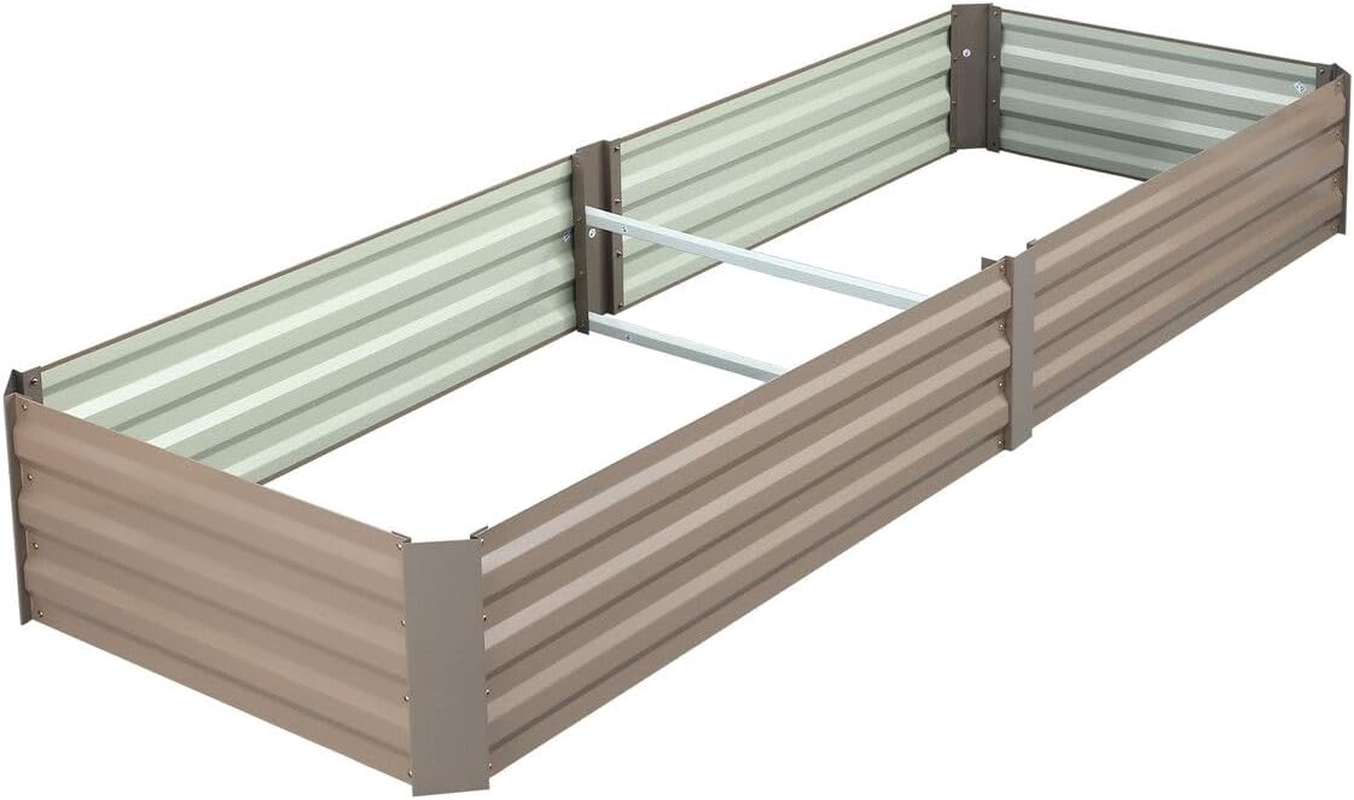 Raised Garden Bed Indoor Outdoor Planter Box Flower Herb Vegetable Green Fruit Holder Container for Yard Balcony Window Patio Steel 240X60X30Cm image number 5