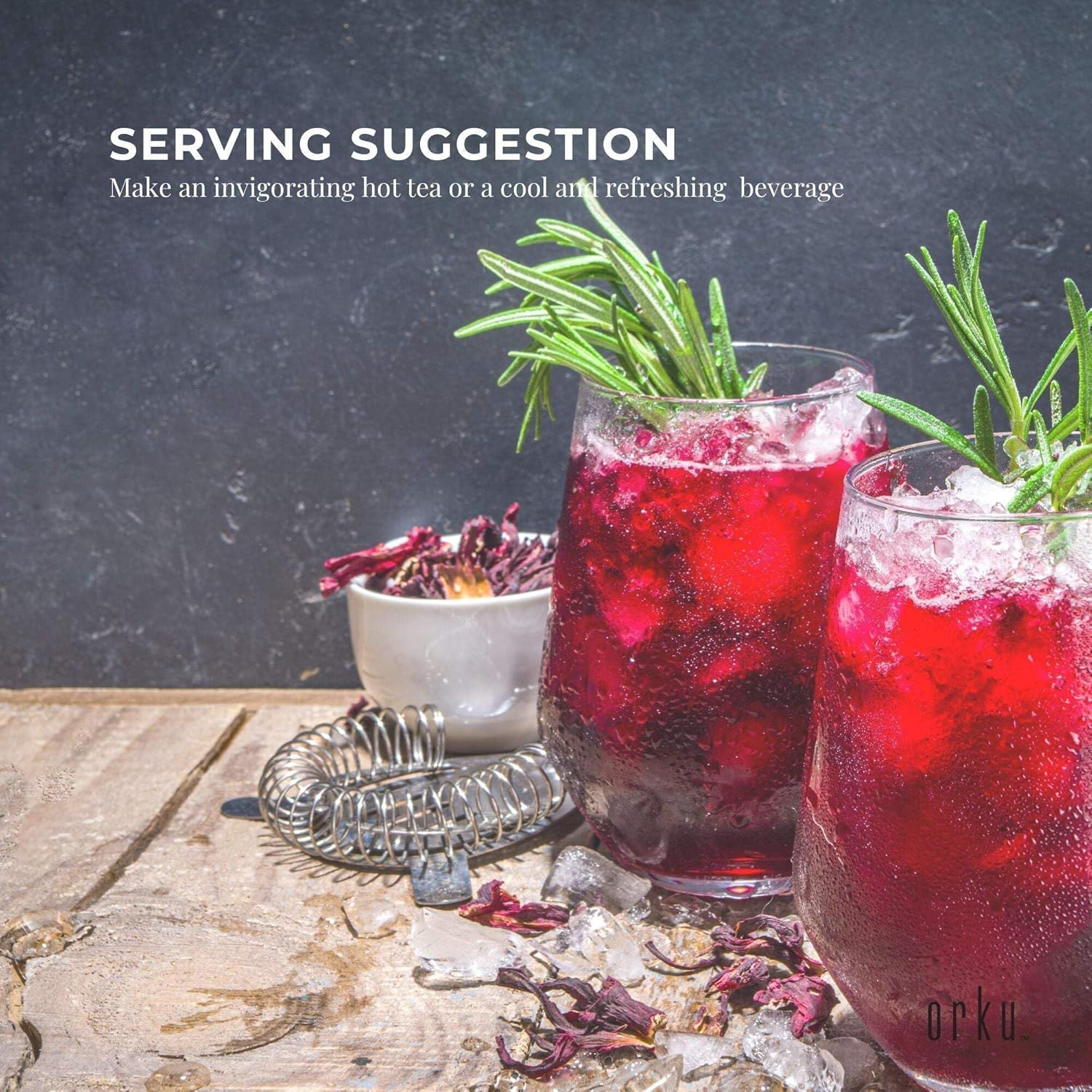 400G Organic Hibiscus Rosella Flower Crushed - Dried Herbal Tea Supplement image number 1