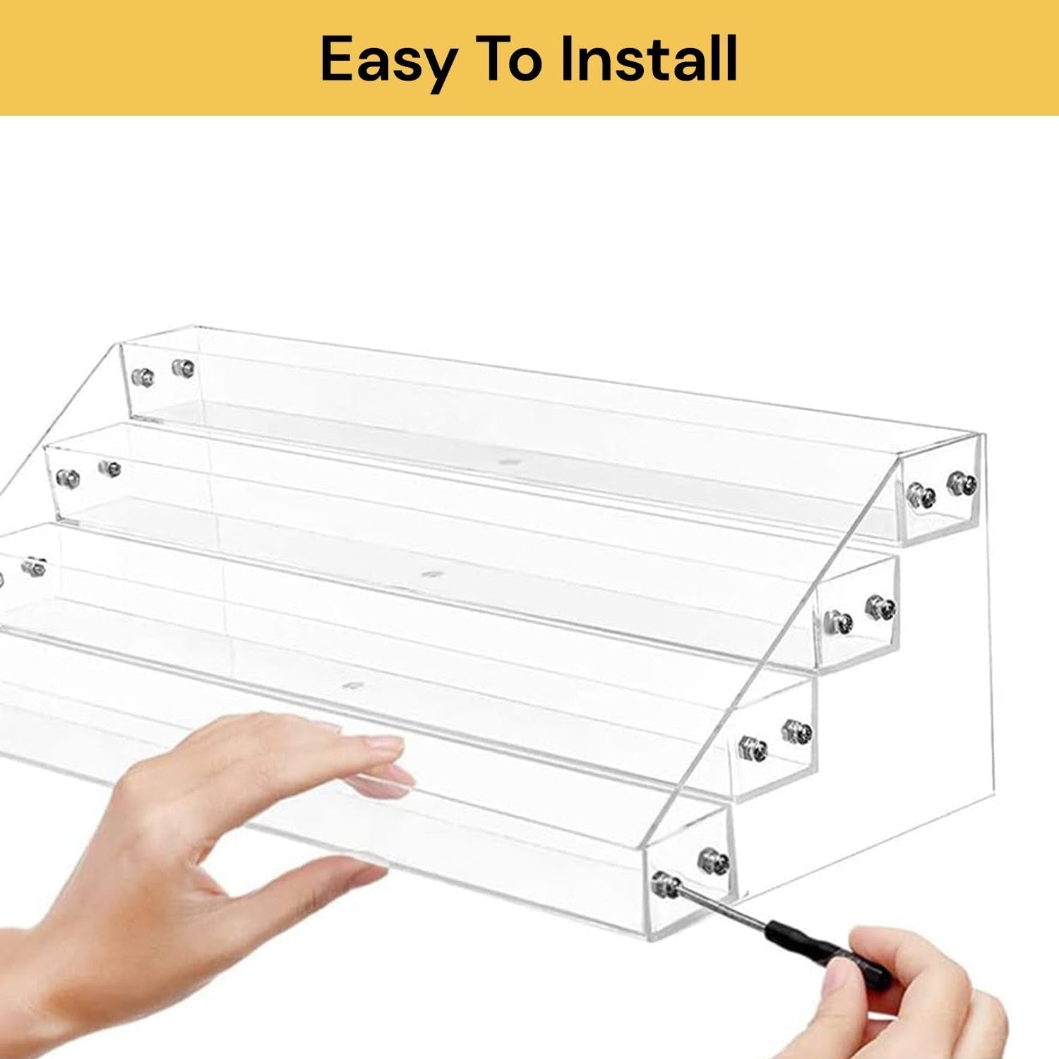 EZONEDEAL Clear Nail Polish Organizers and Storage,4 Layer Multifunctional Ladder Sunglasses Holder and Sunglass Display Rack Tabletop Stand image number 5